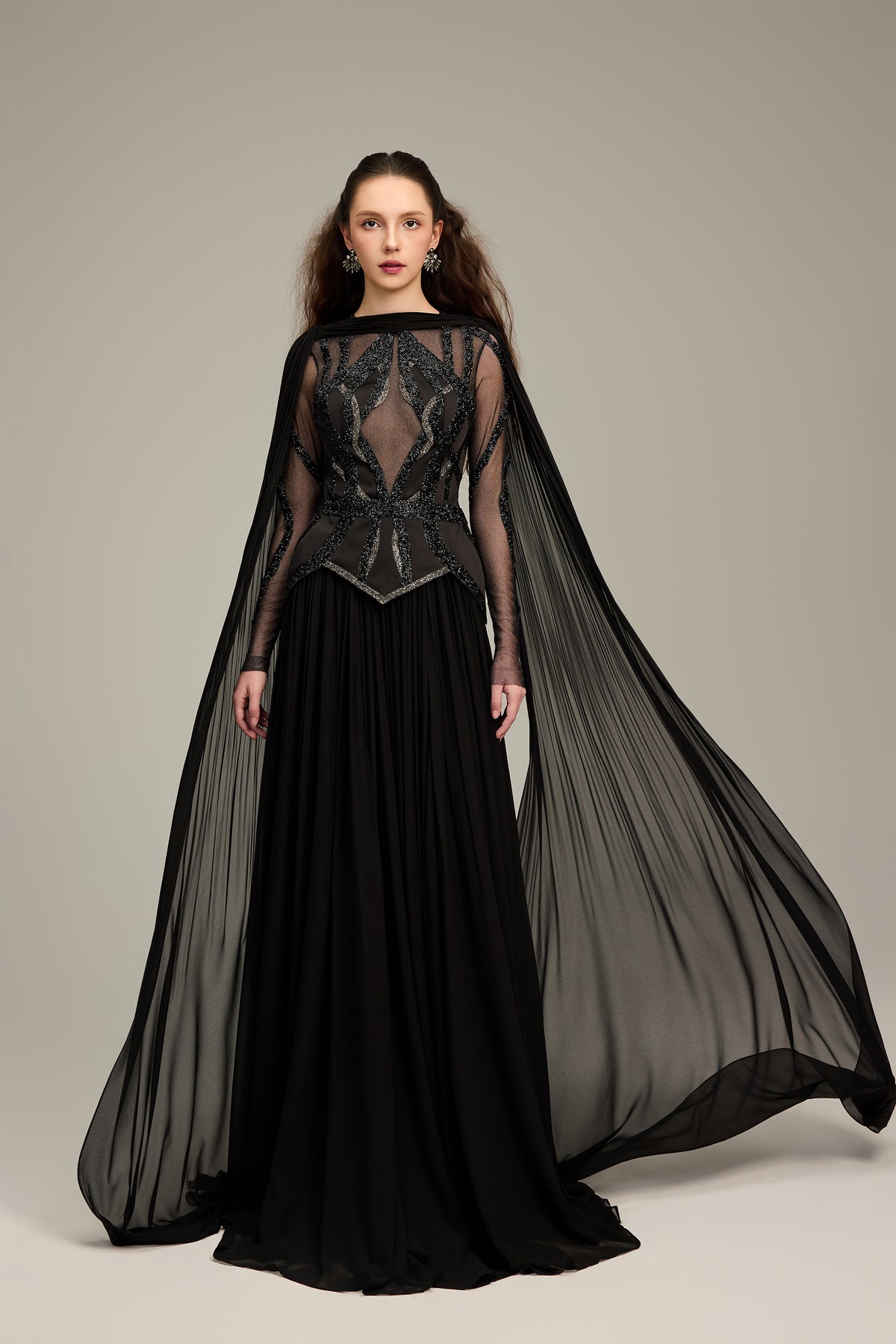 Selene Chiffon & Glitter Tulle dress