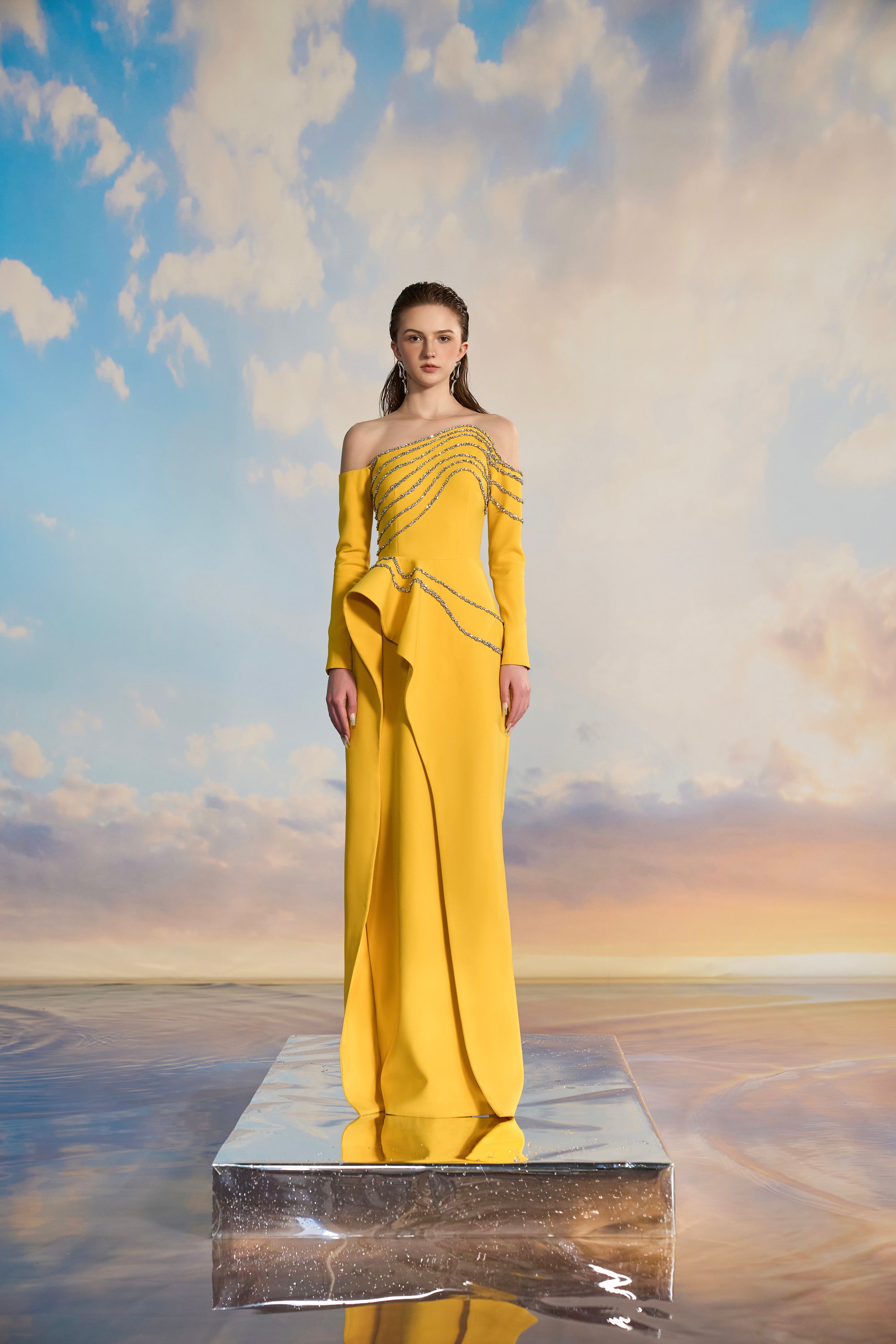 Elysia Crepe peplum dress