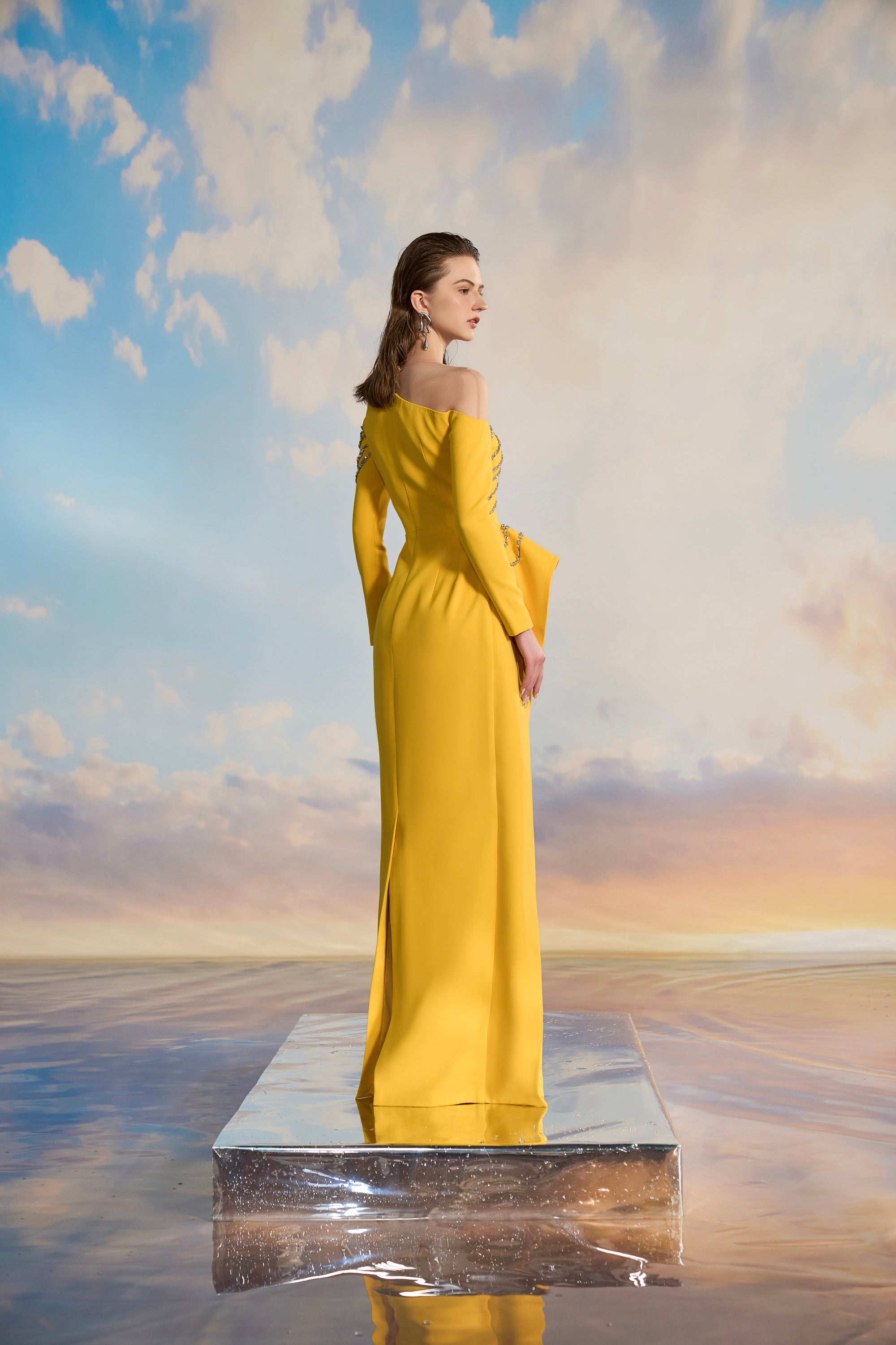 Elysia Crepe peplum dress