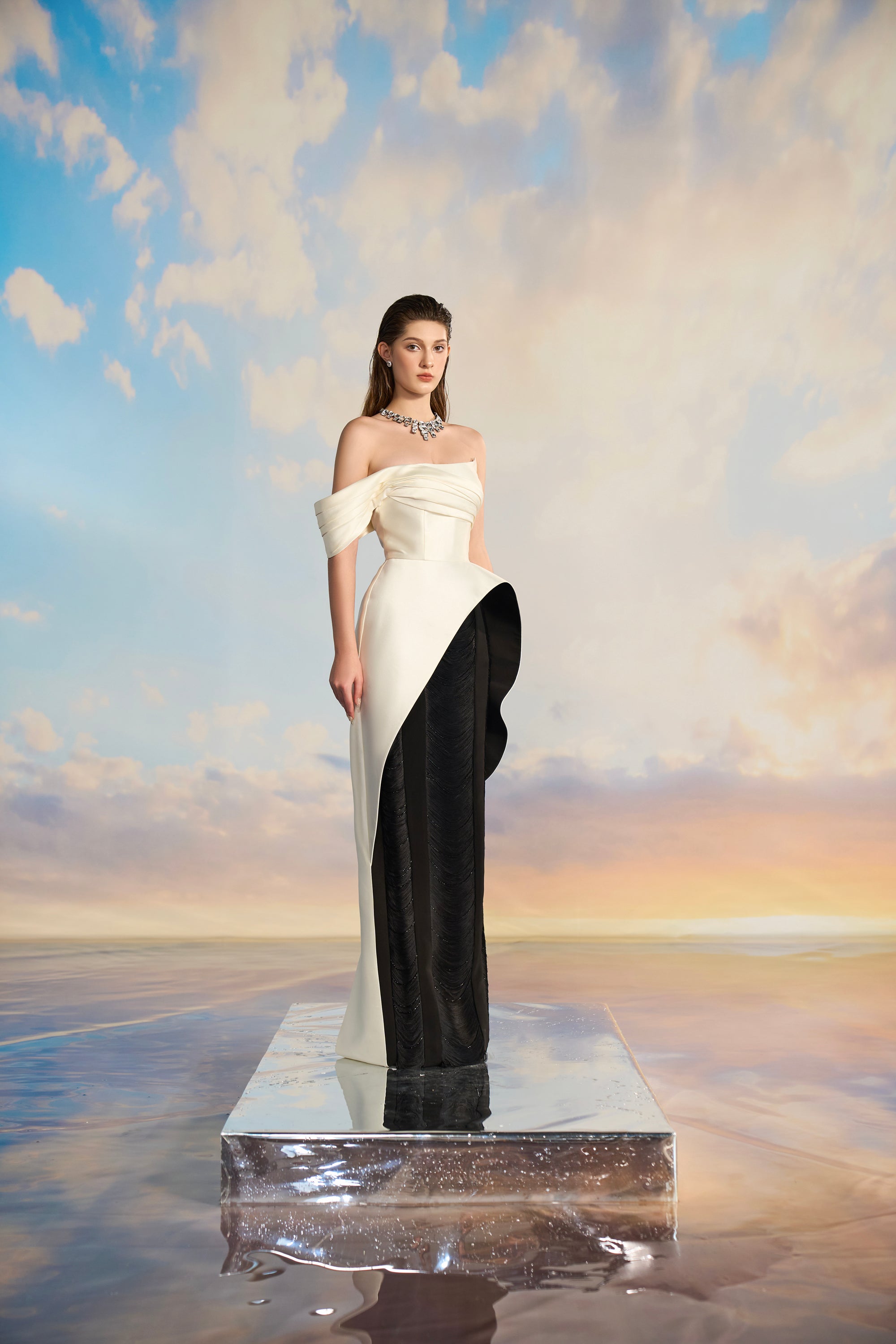 Amelinda Royal Taffeta peplum dress