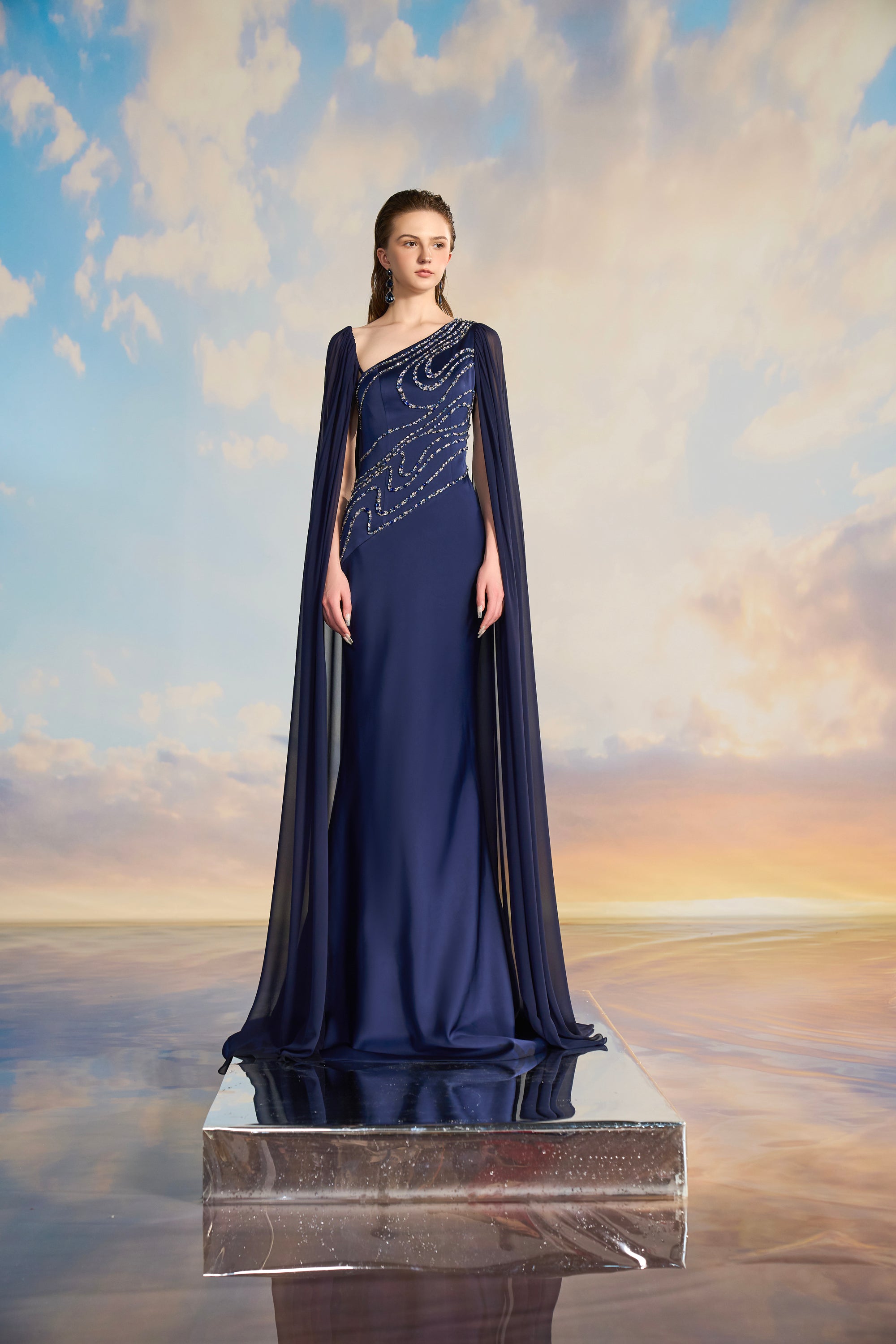 Miranda Crepe Fishtail dress