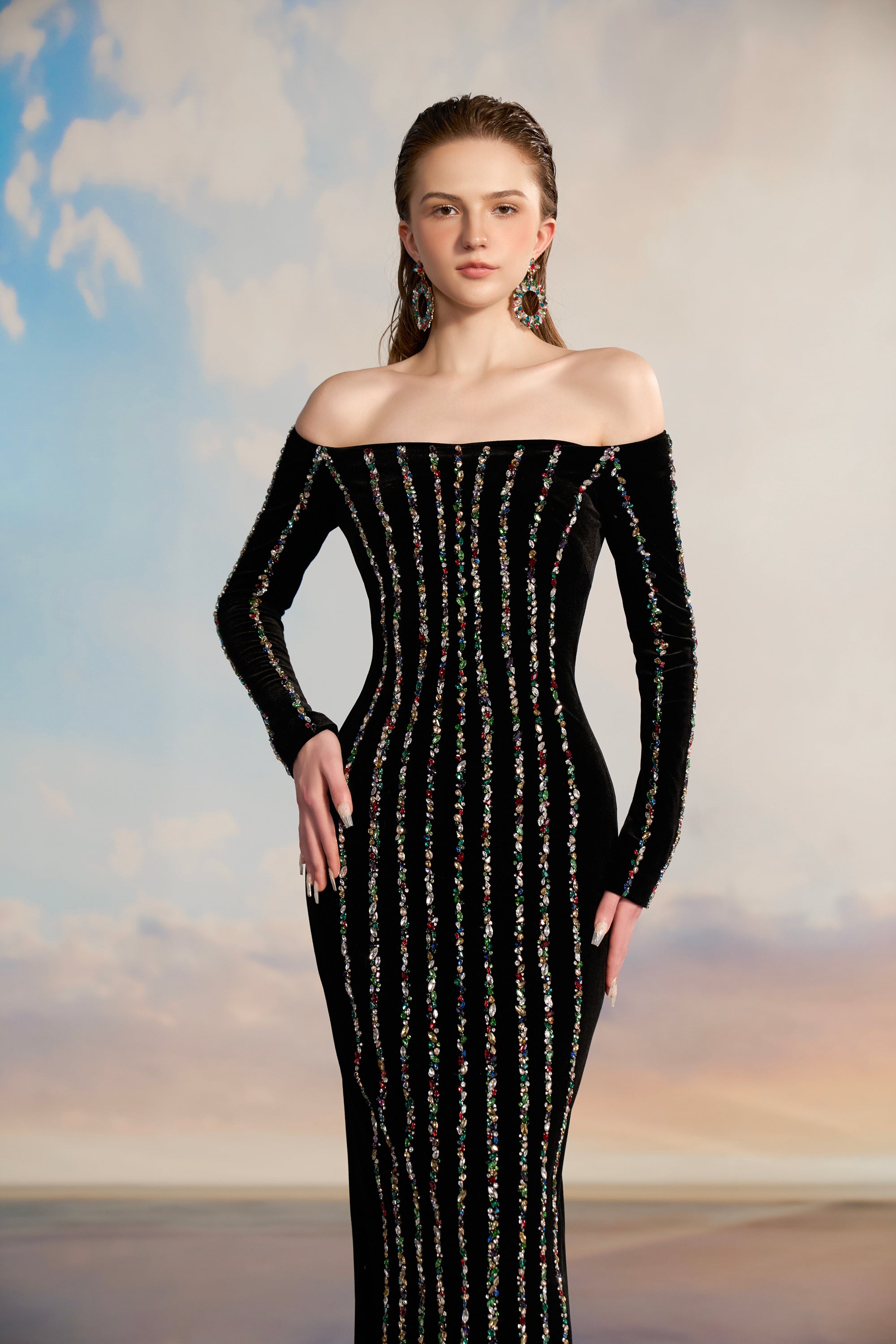 Naila Velvet bodycon dress