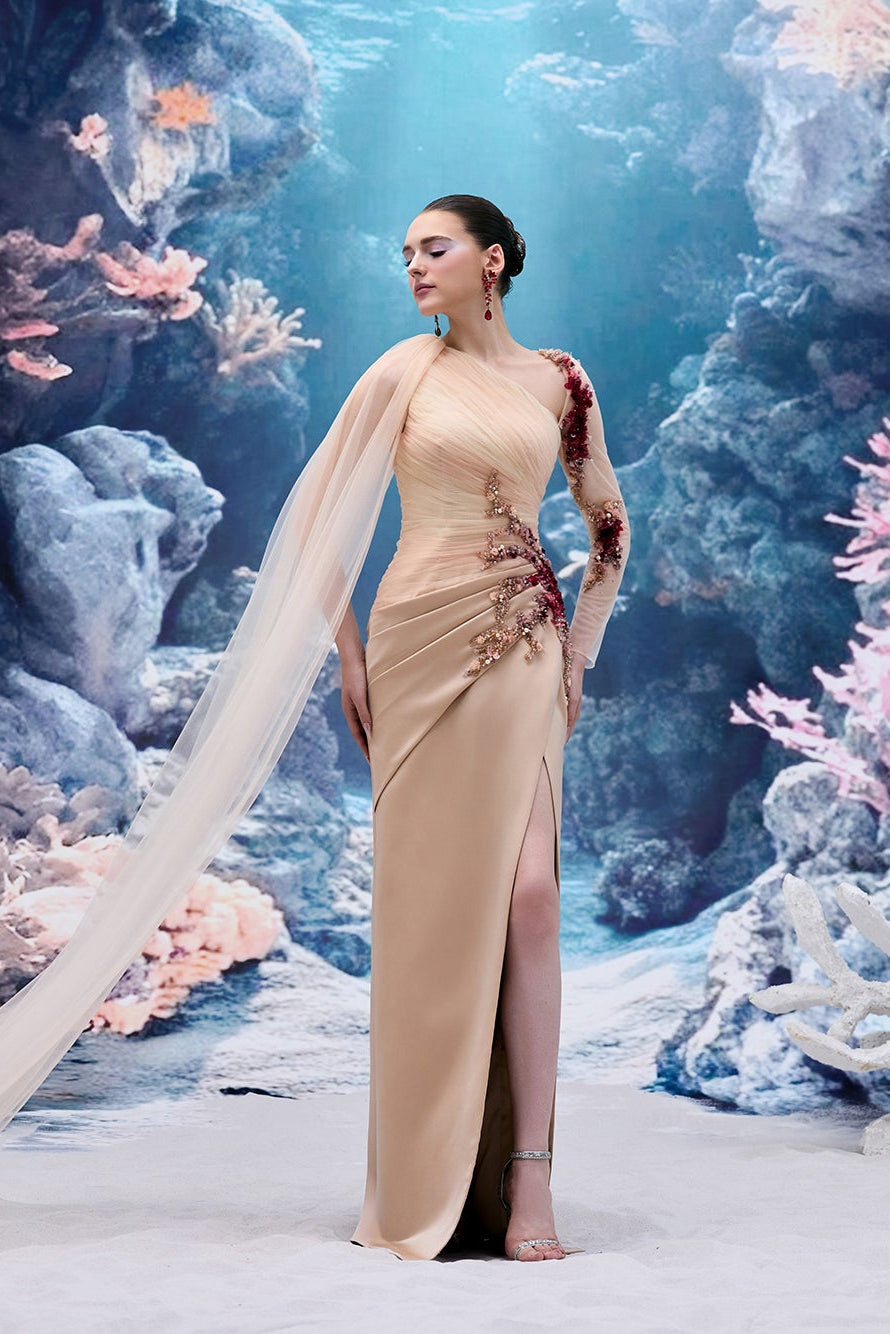 Irena Tulle & Silk Taffeta Dress