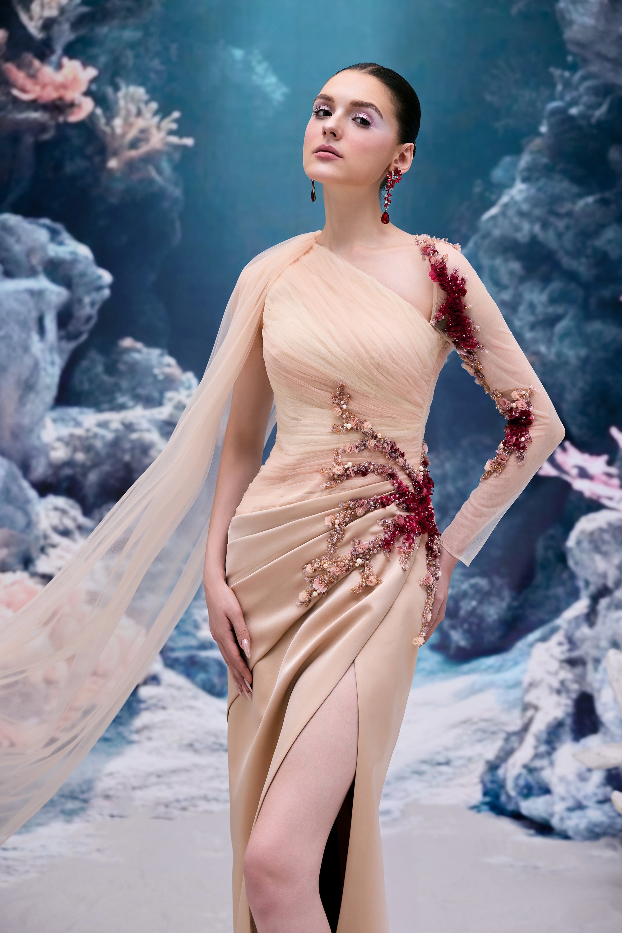 Irena Tulle & Silk Taffeta Dress
