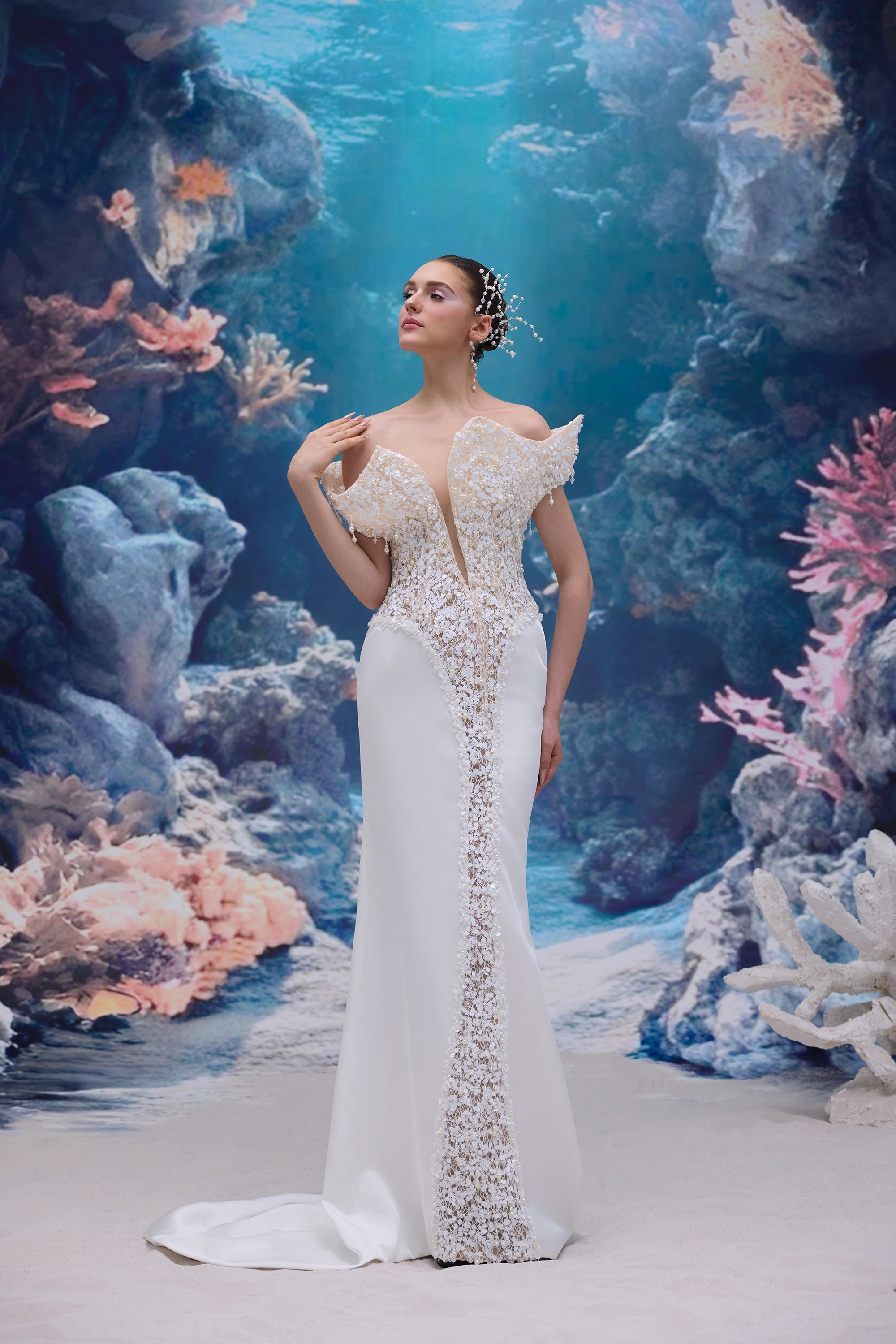 Seraphina Seqiun Lace & Silk Taffeta Dress