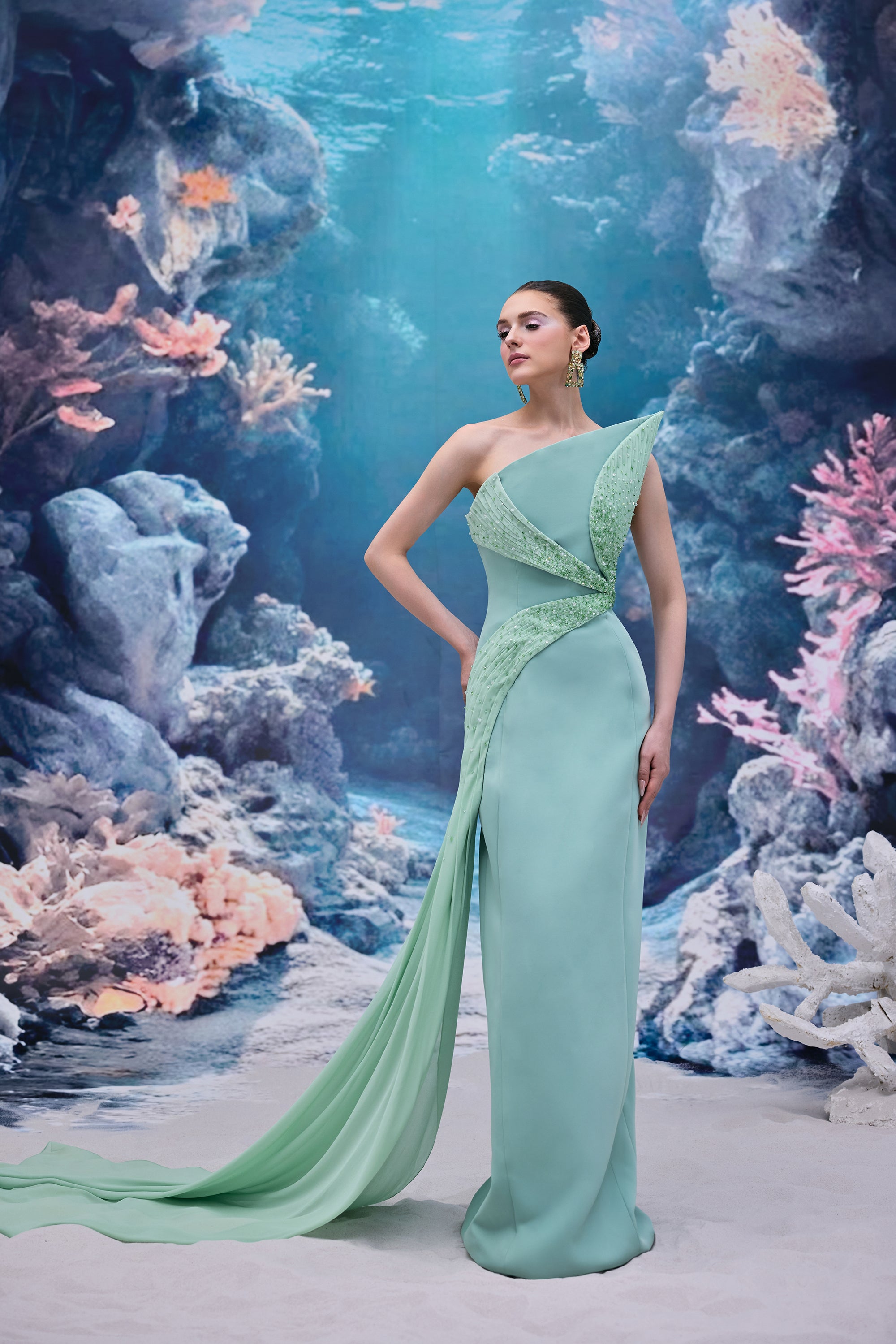 Liora Crepe & Chiffon Dress