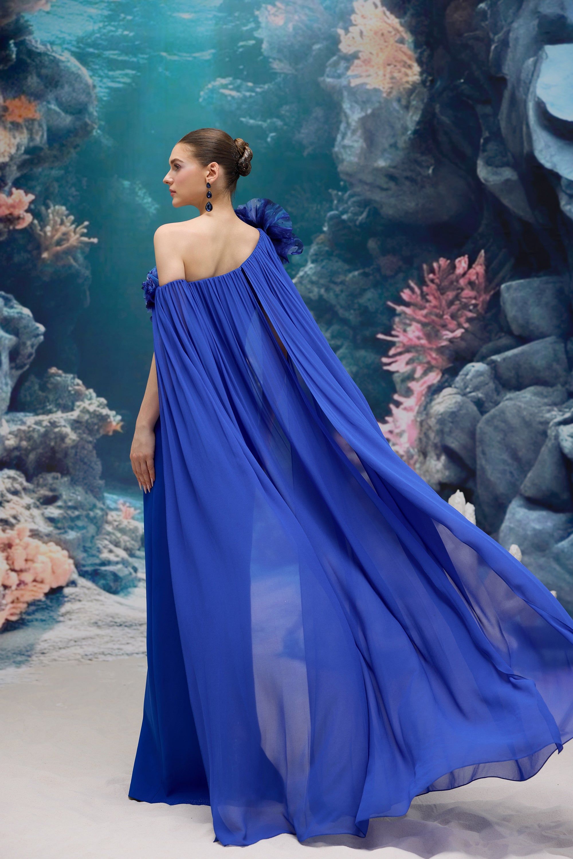 Calista Crepe & Chiffon Dress