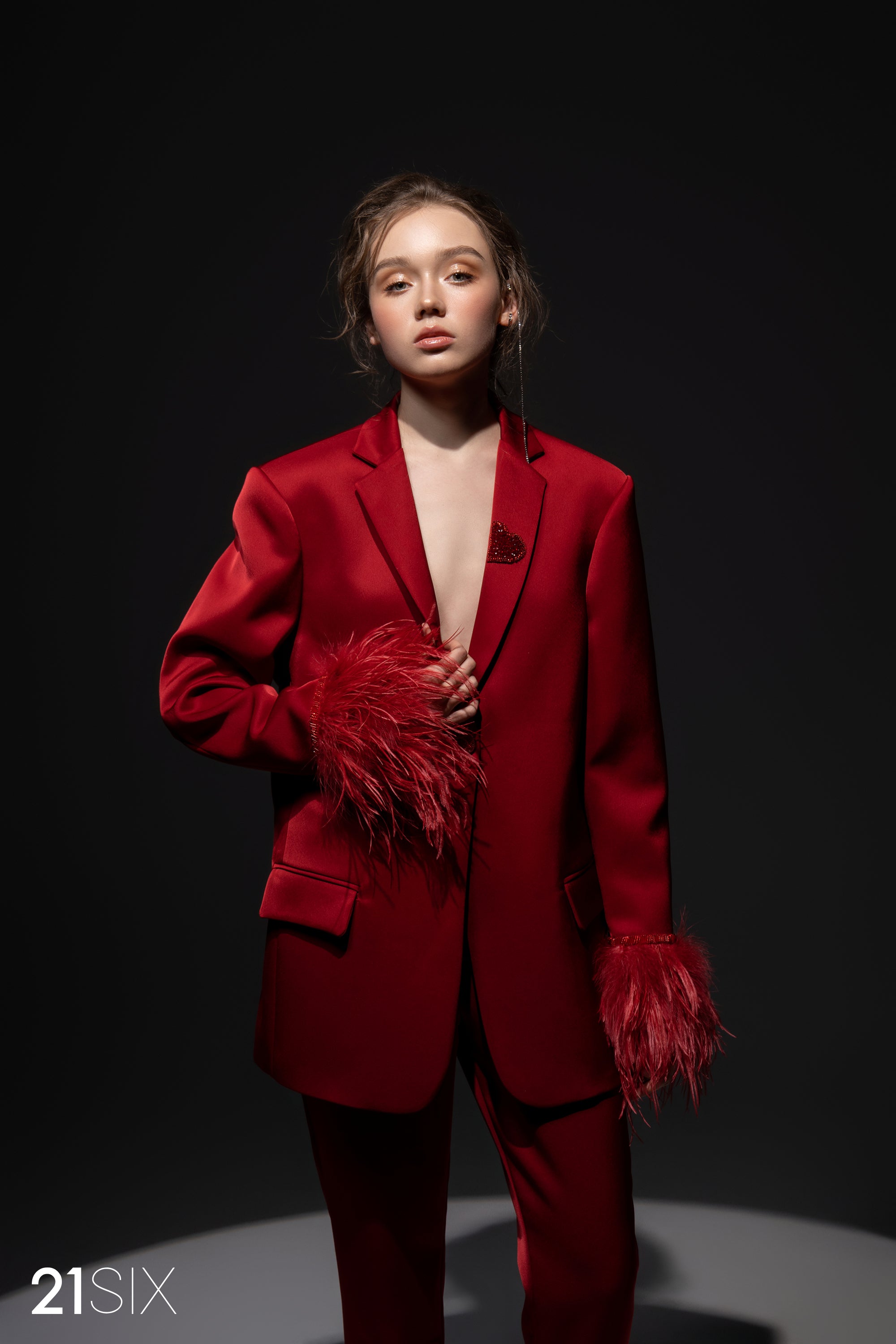 Kelly Taffeta feather blazer