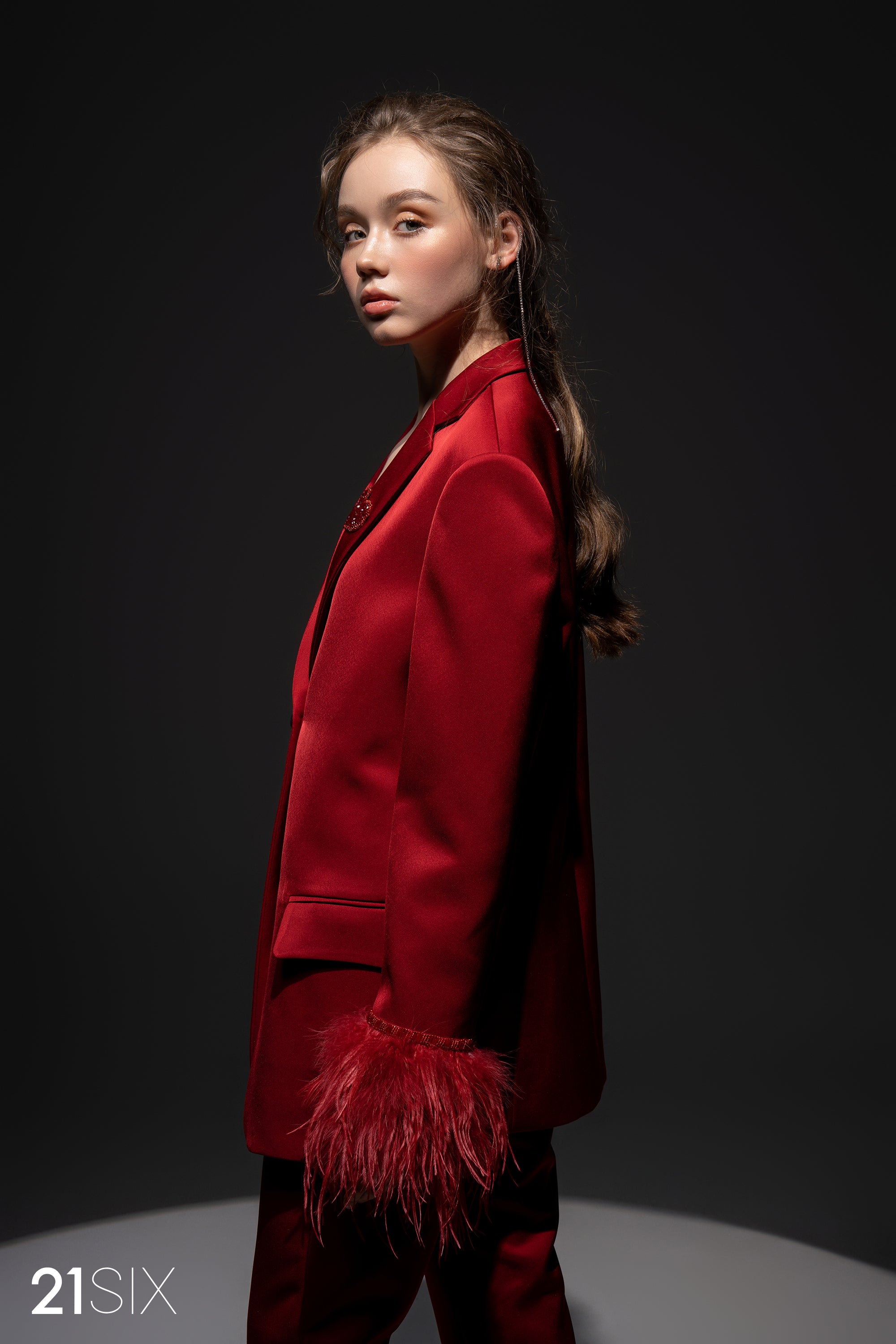 Kelly Taffeta feather blazer