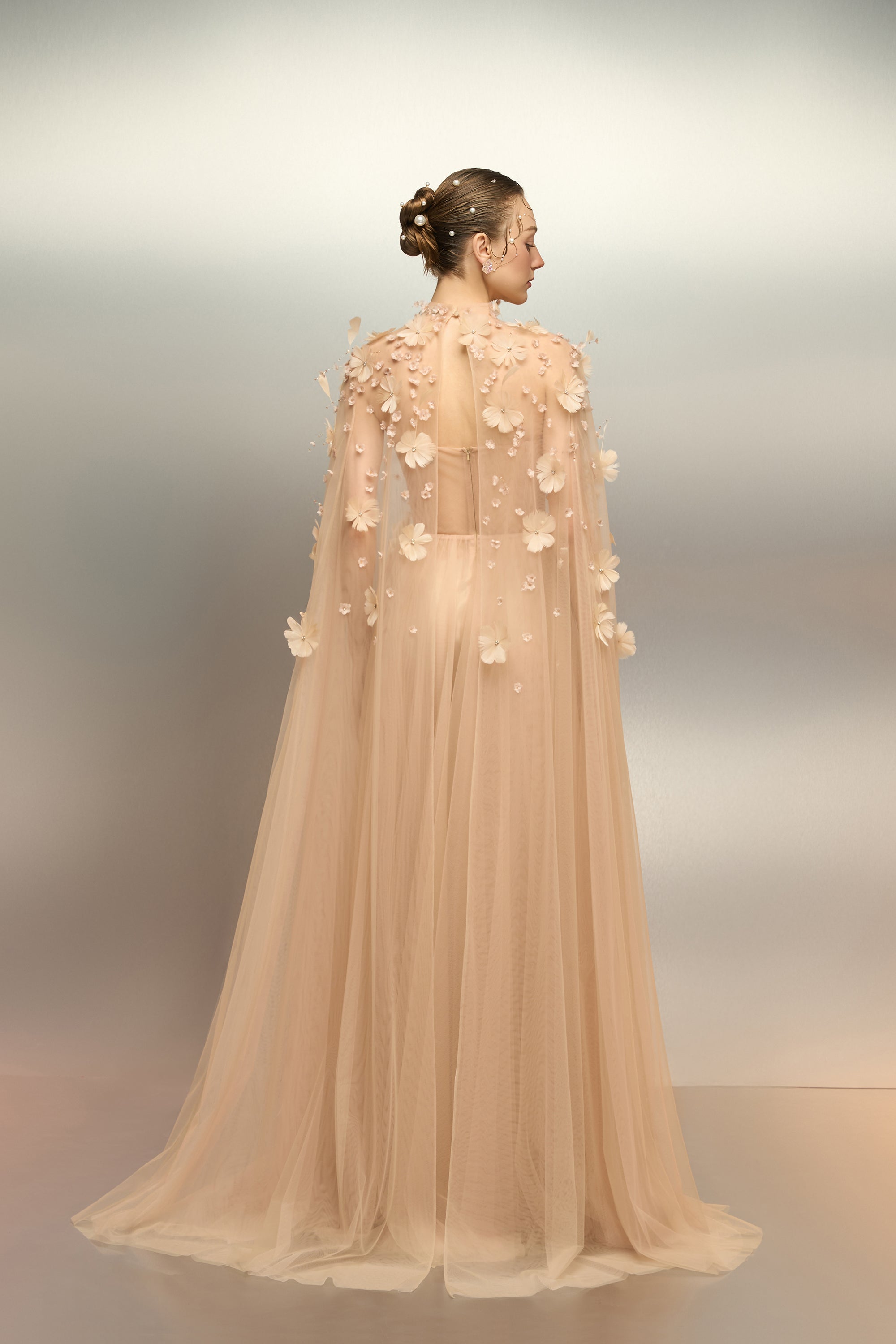 Kamilia tulle flower cape
