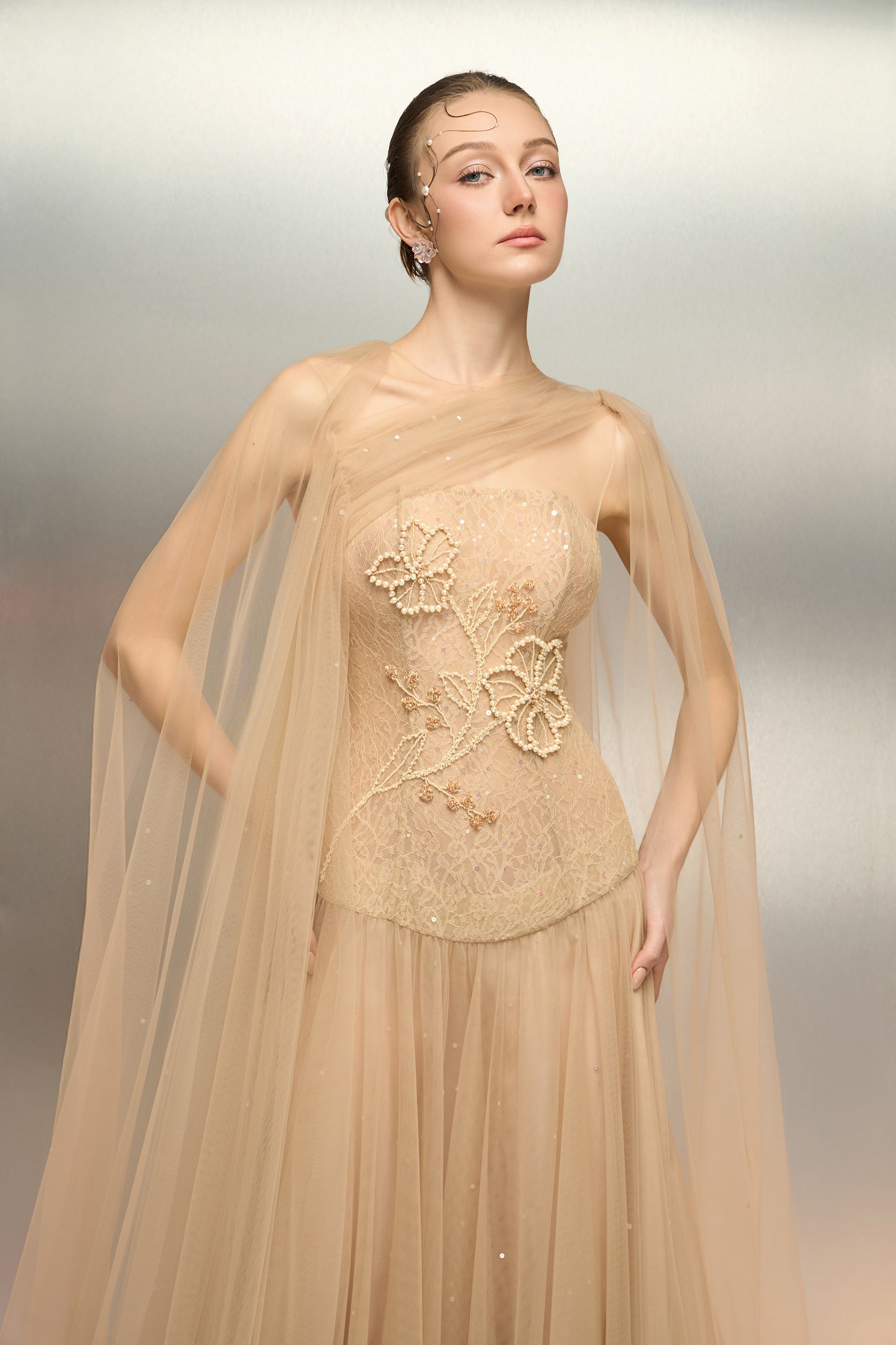 Aqahwan tulle and lace dress