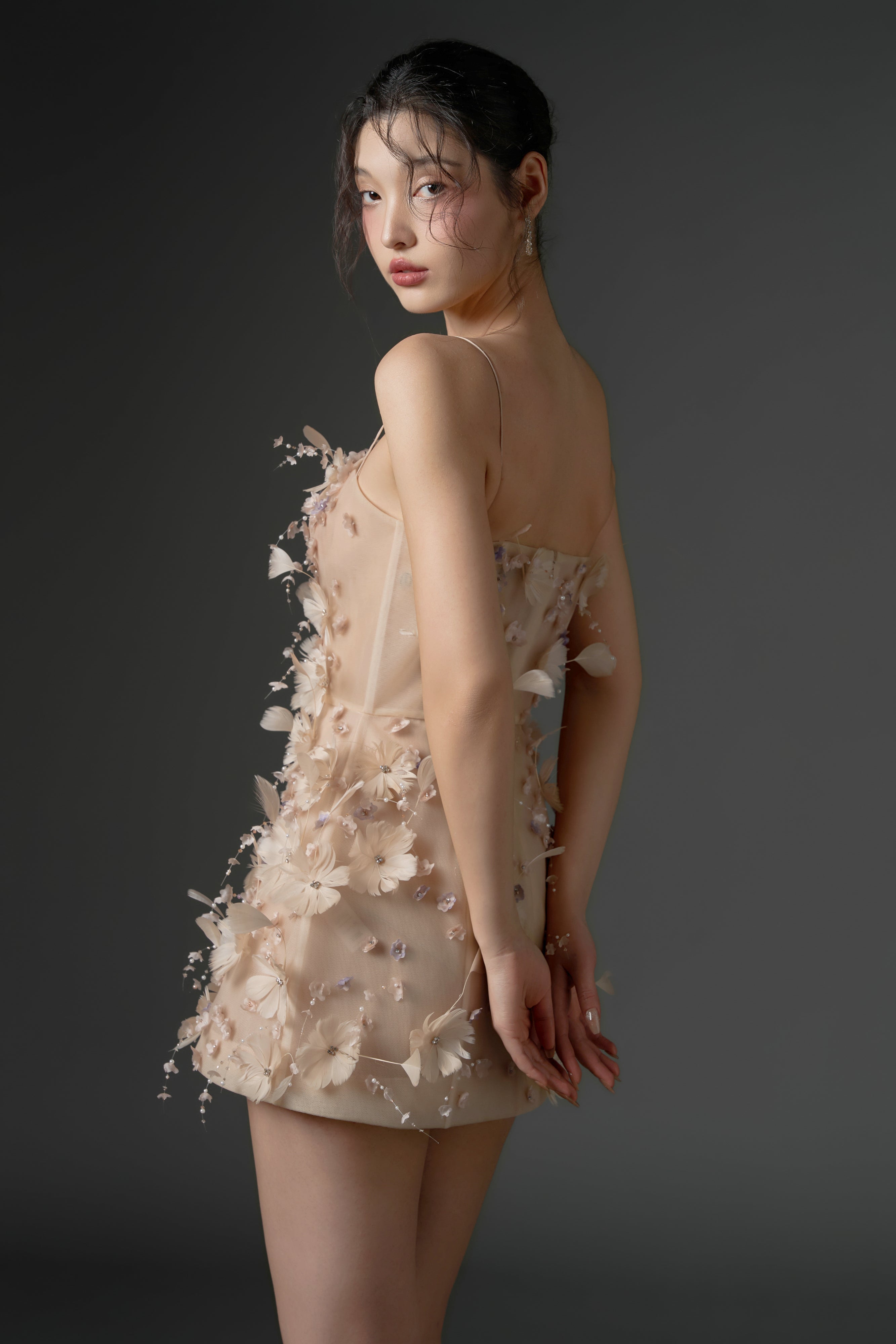 Dulfine tulle feather flower dress