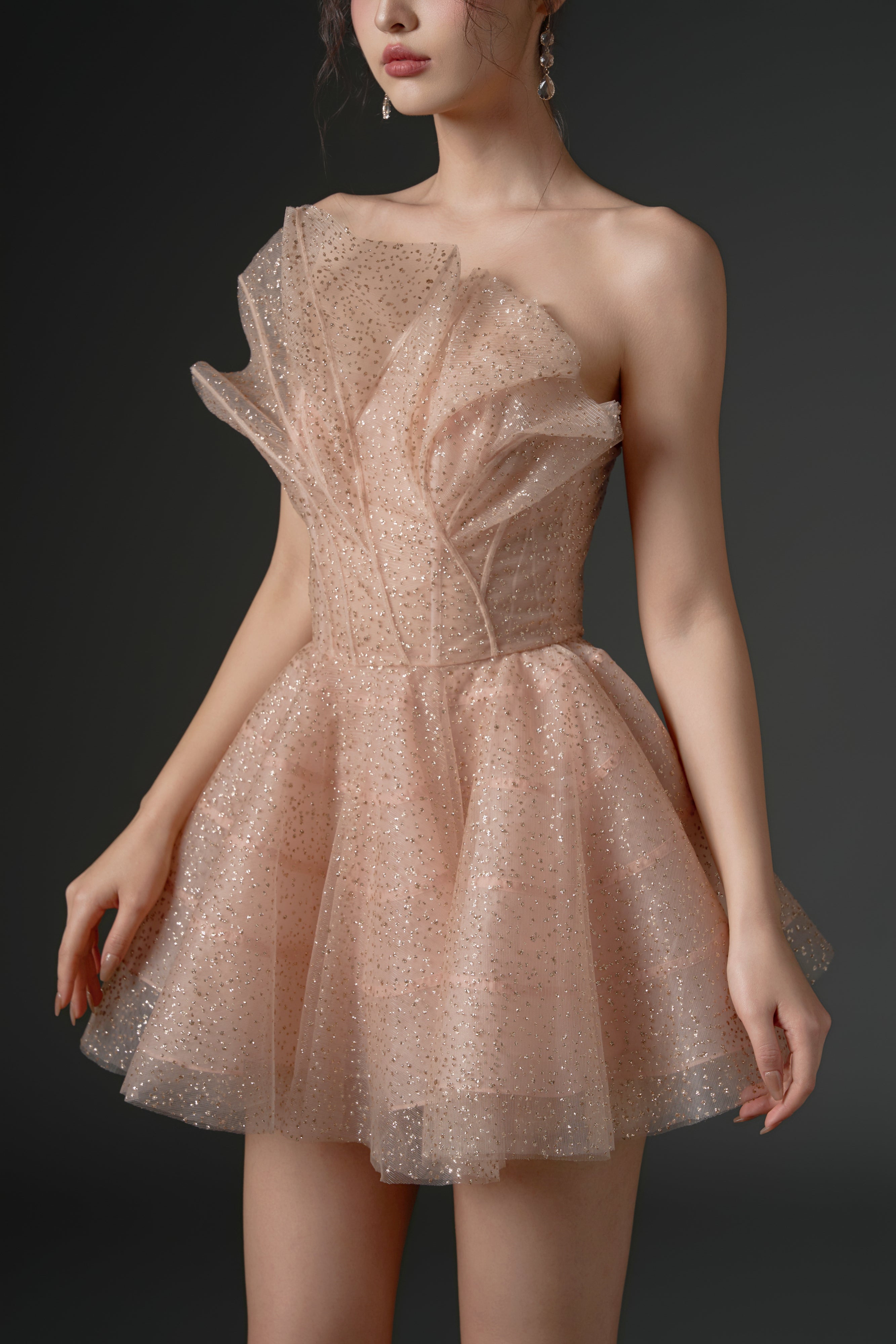 Aqrab glitter tulle dress