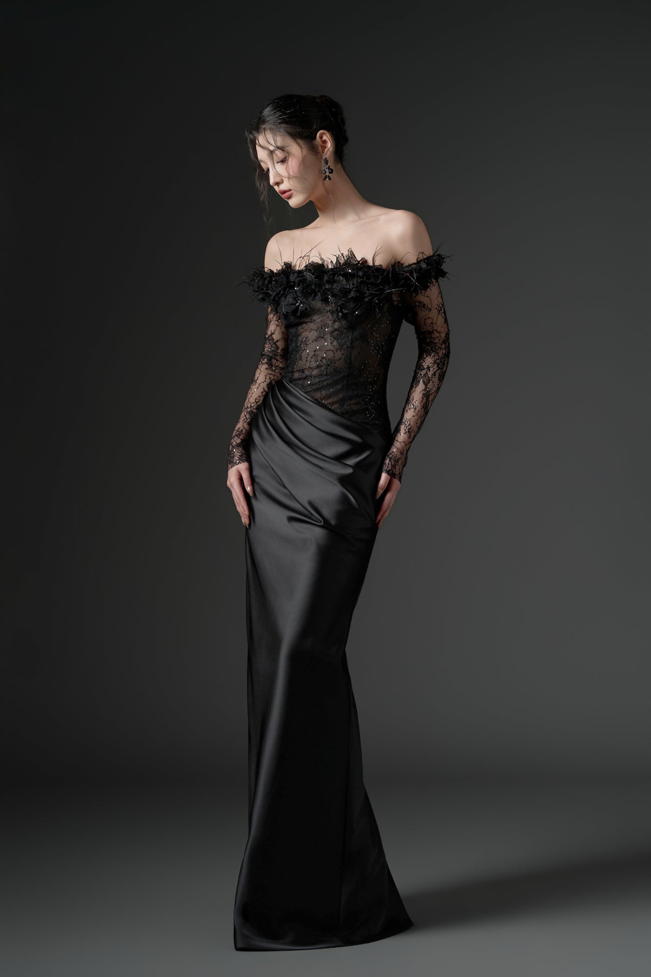 Namla lace and silk satin dress