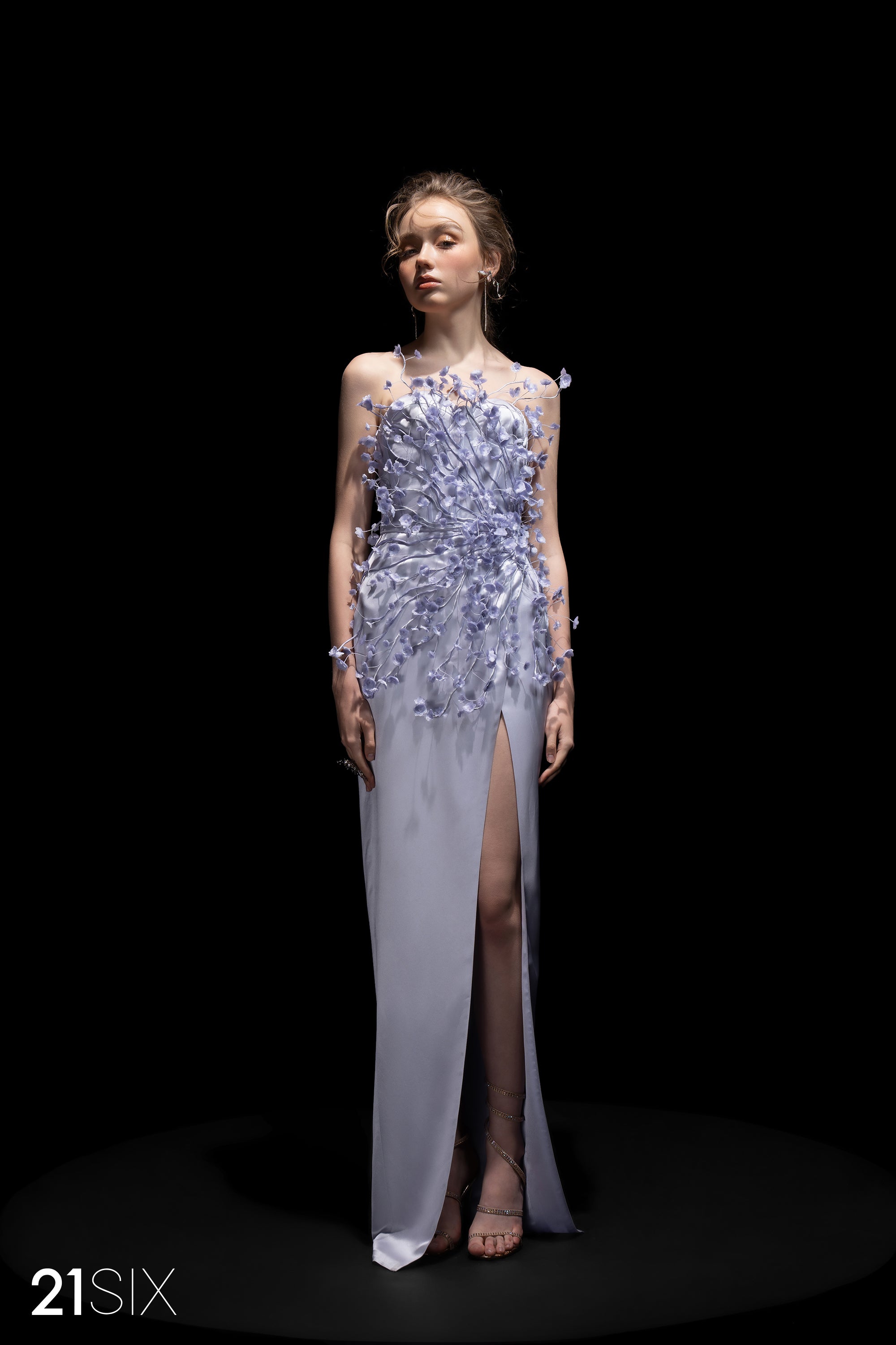 Connie Silk satin flowers dress