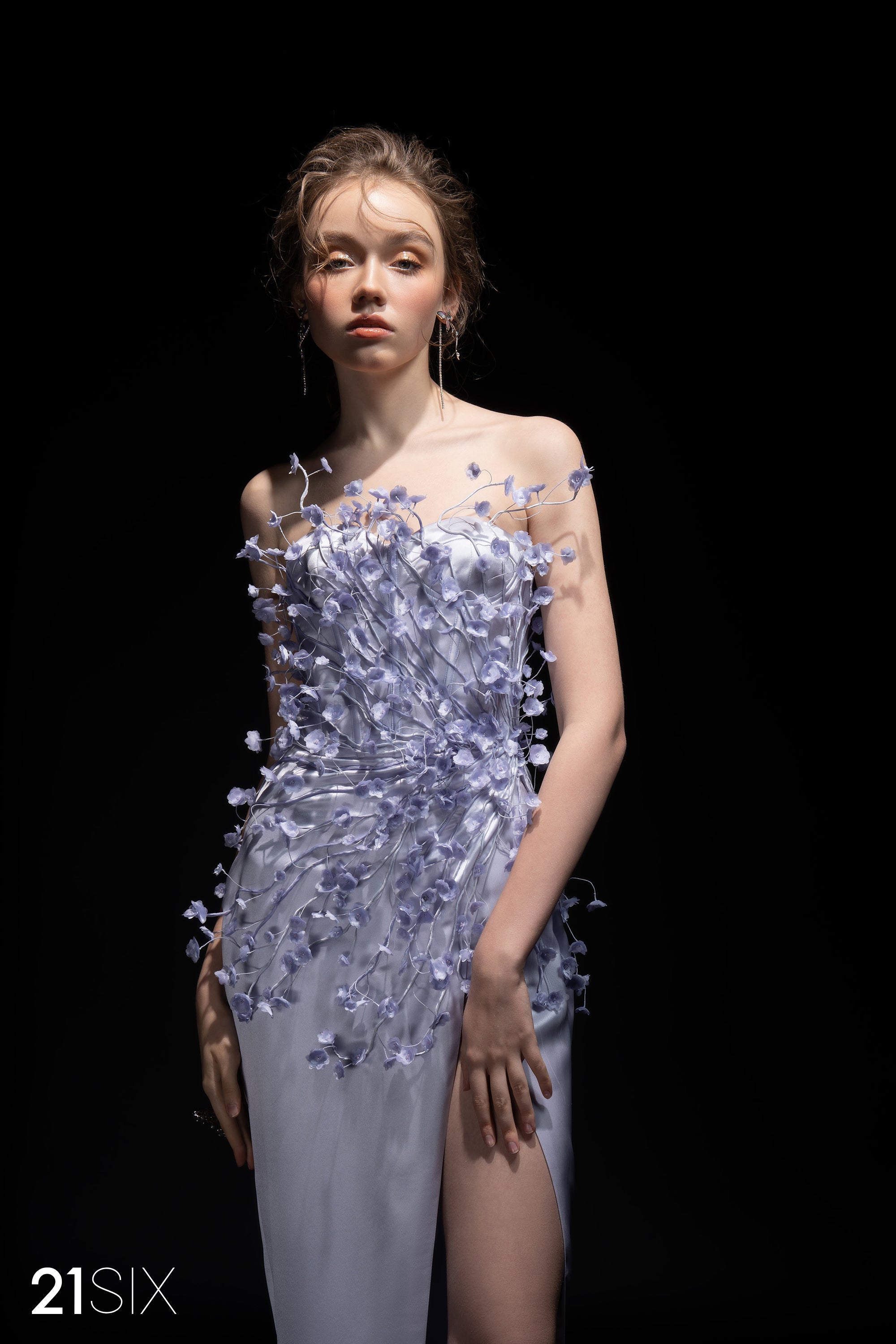 Connie Silk satin flowers dress