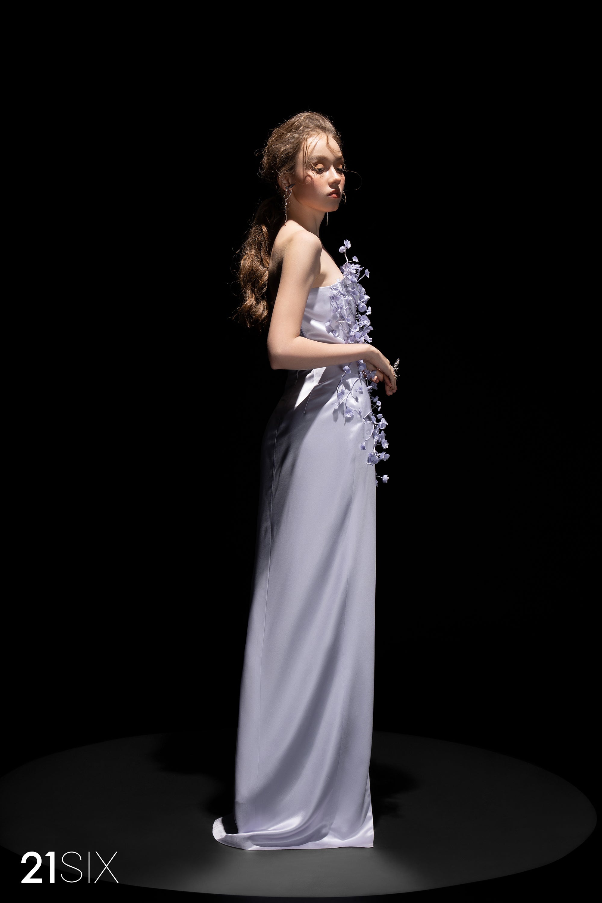 Connie Silk satin flowers dress