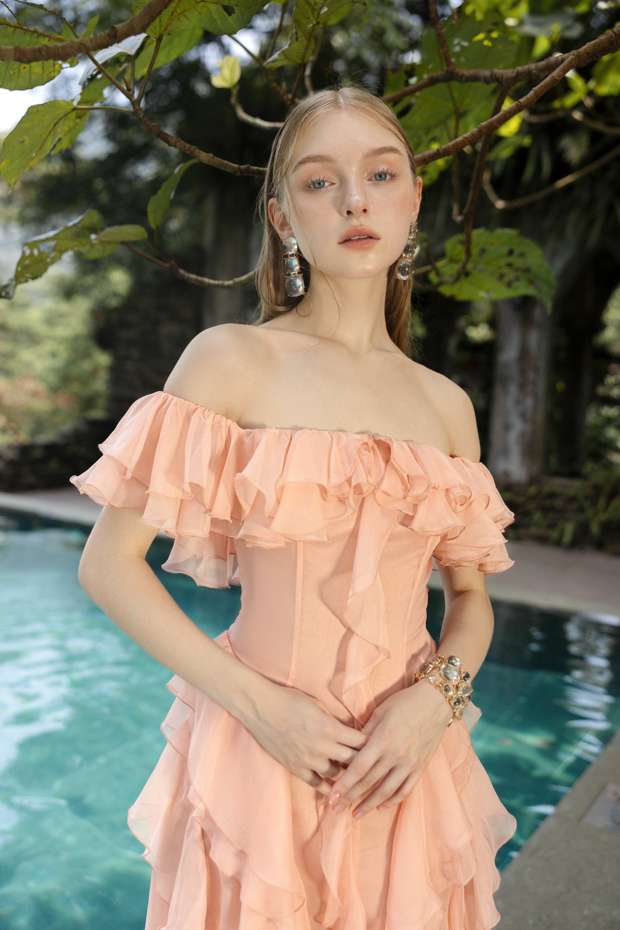 Elisabeth silk ruffles dress