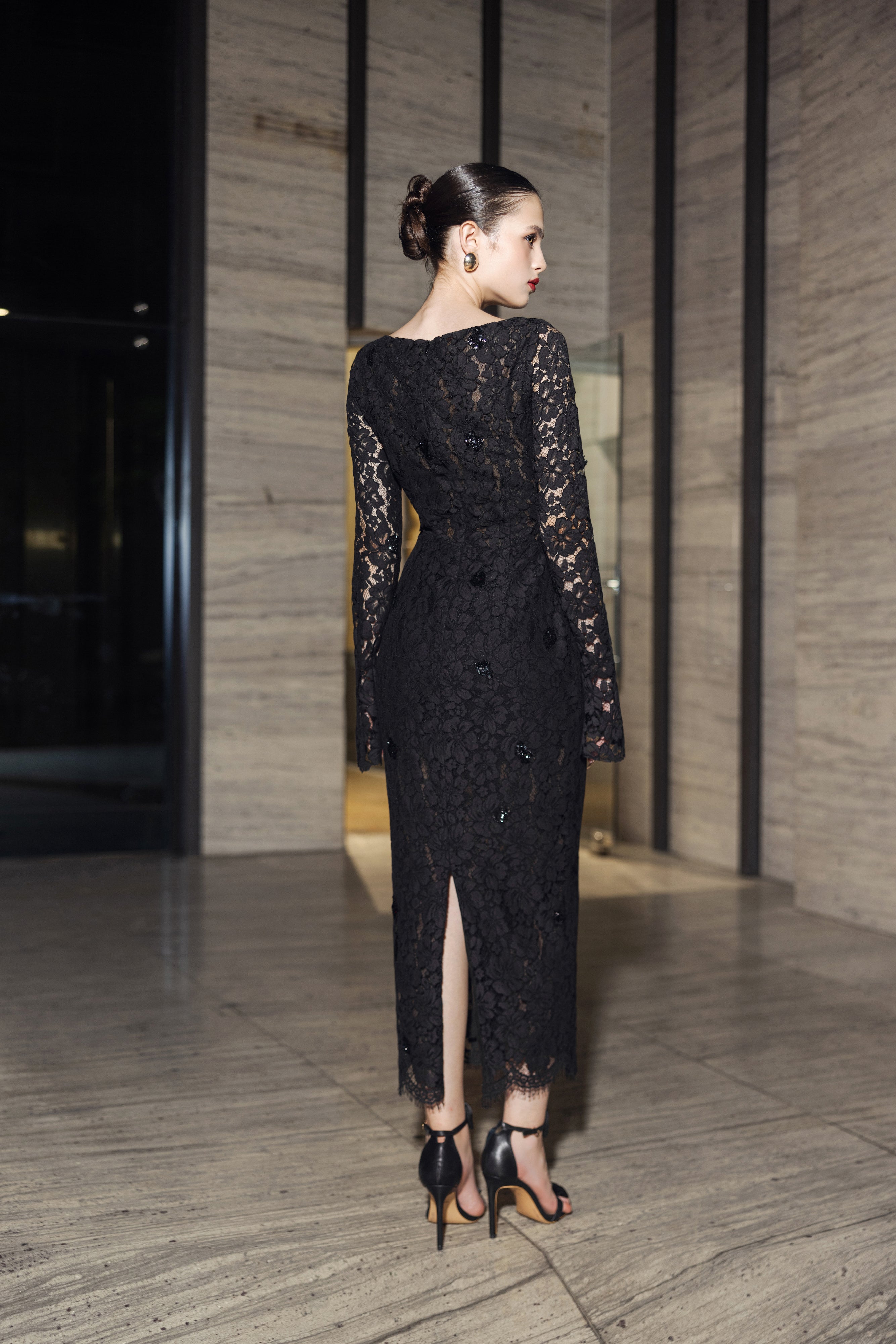 Avery floral lace cut out dress