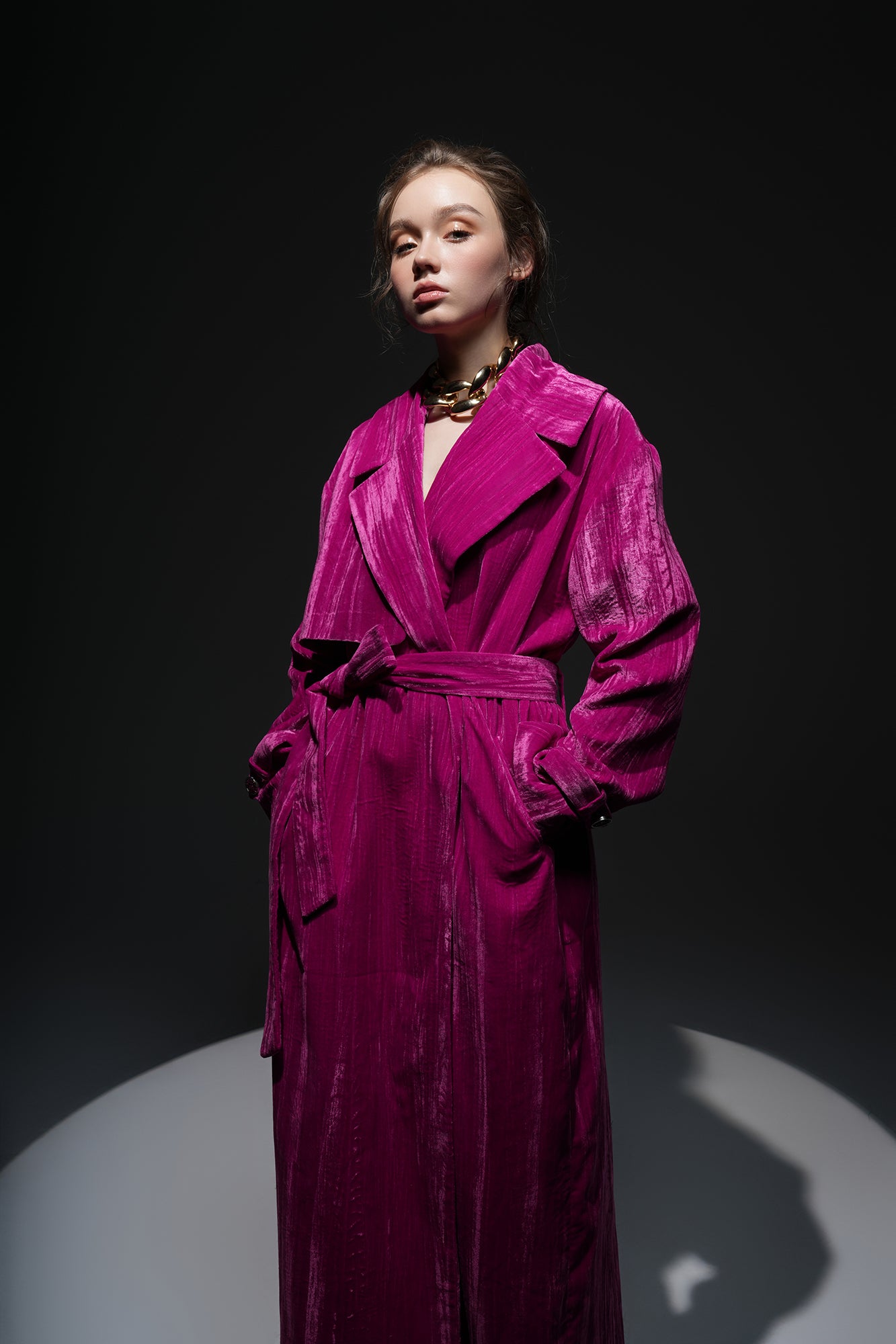 Anna velvet Oversized trench coat