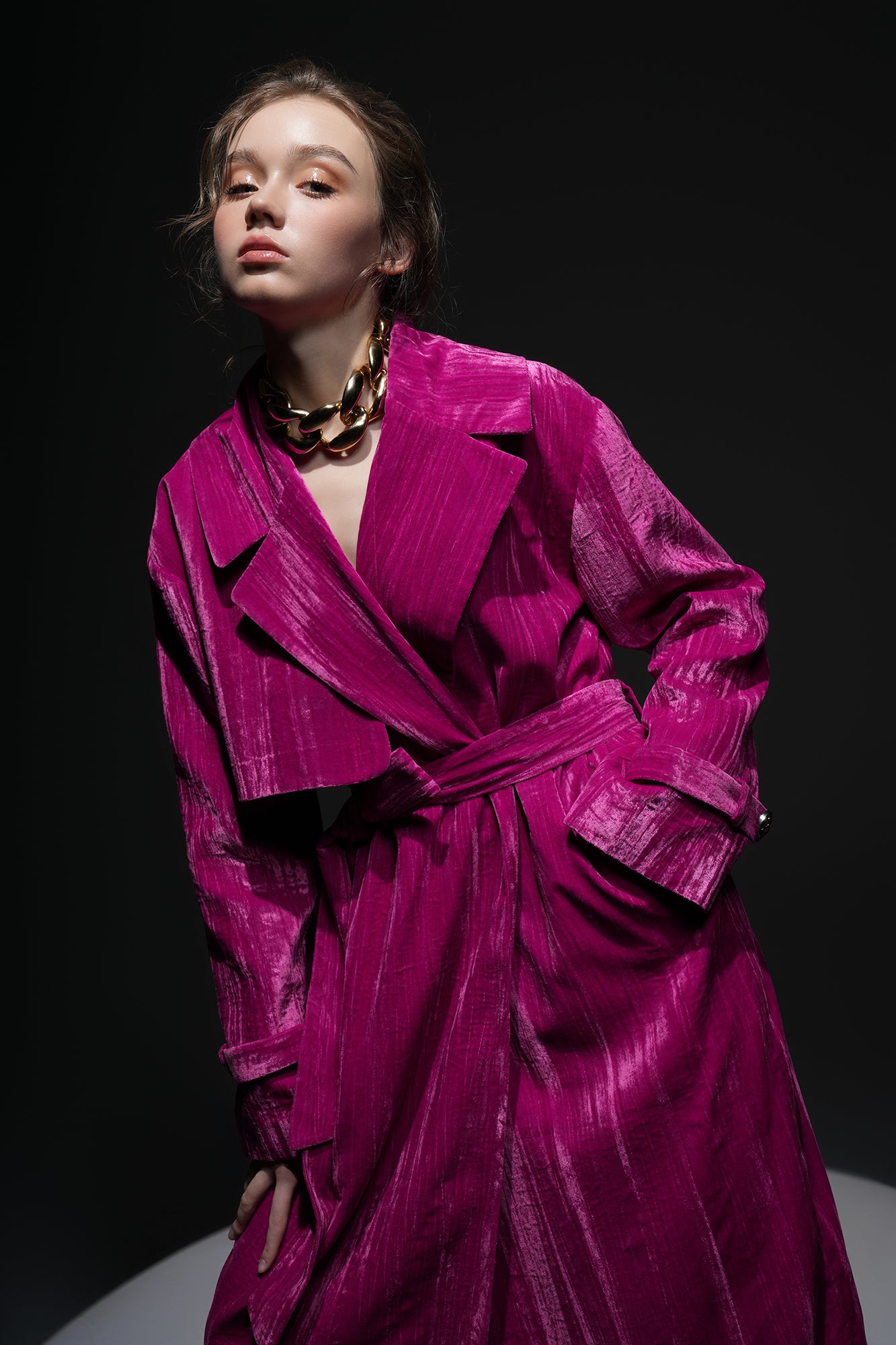 Anna velvet Oversized trench coat