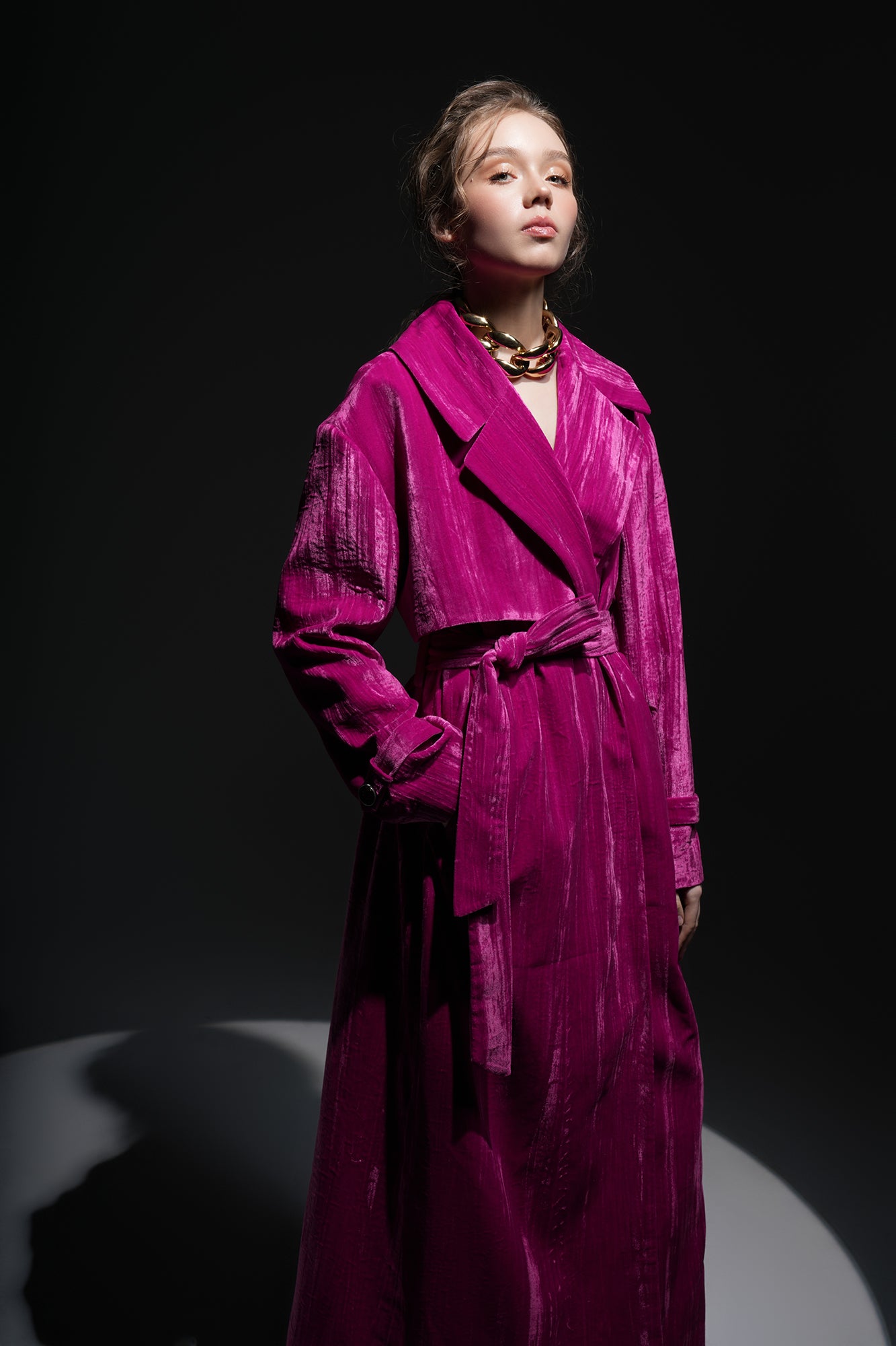 Anna velvet Oversized trench coat