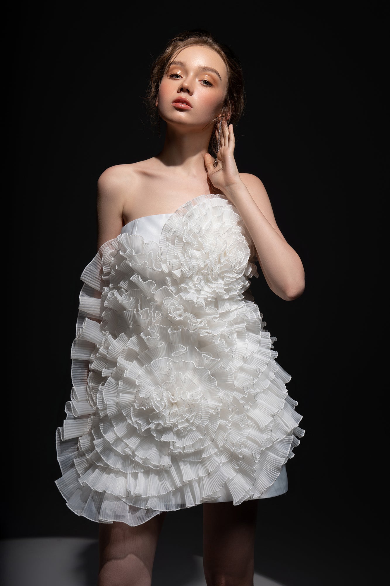 Elena taffeta Ruffle dress