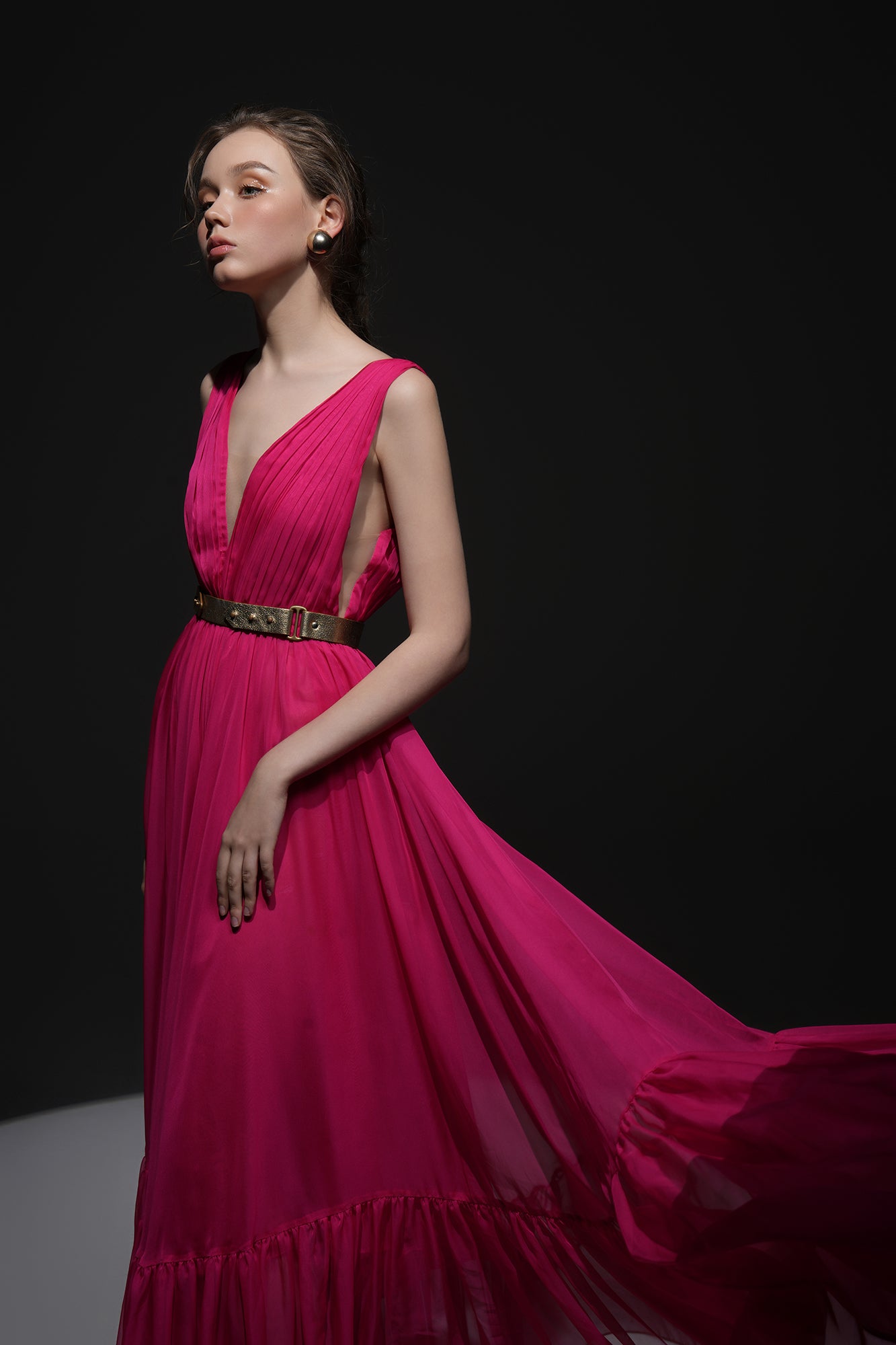 Daniel Silk V neckline dress