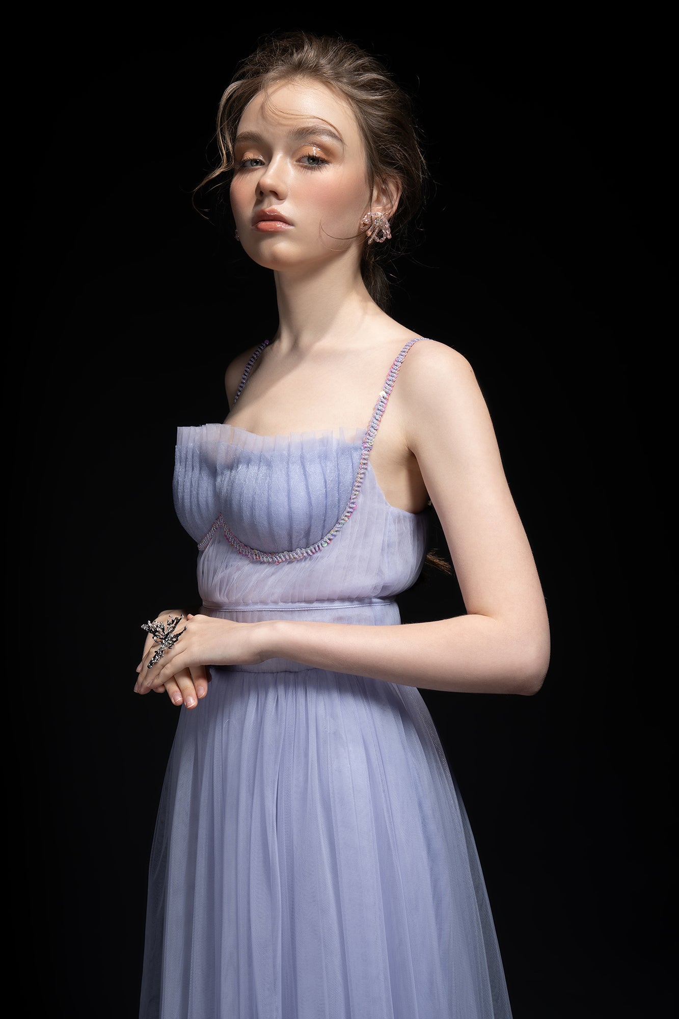 Kristen Tulle chest cup dress