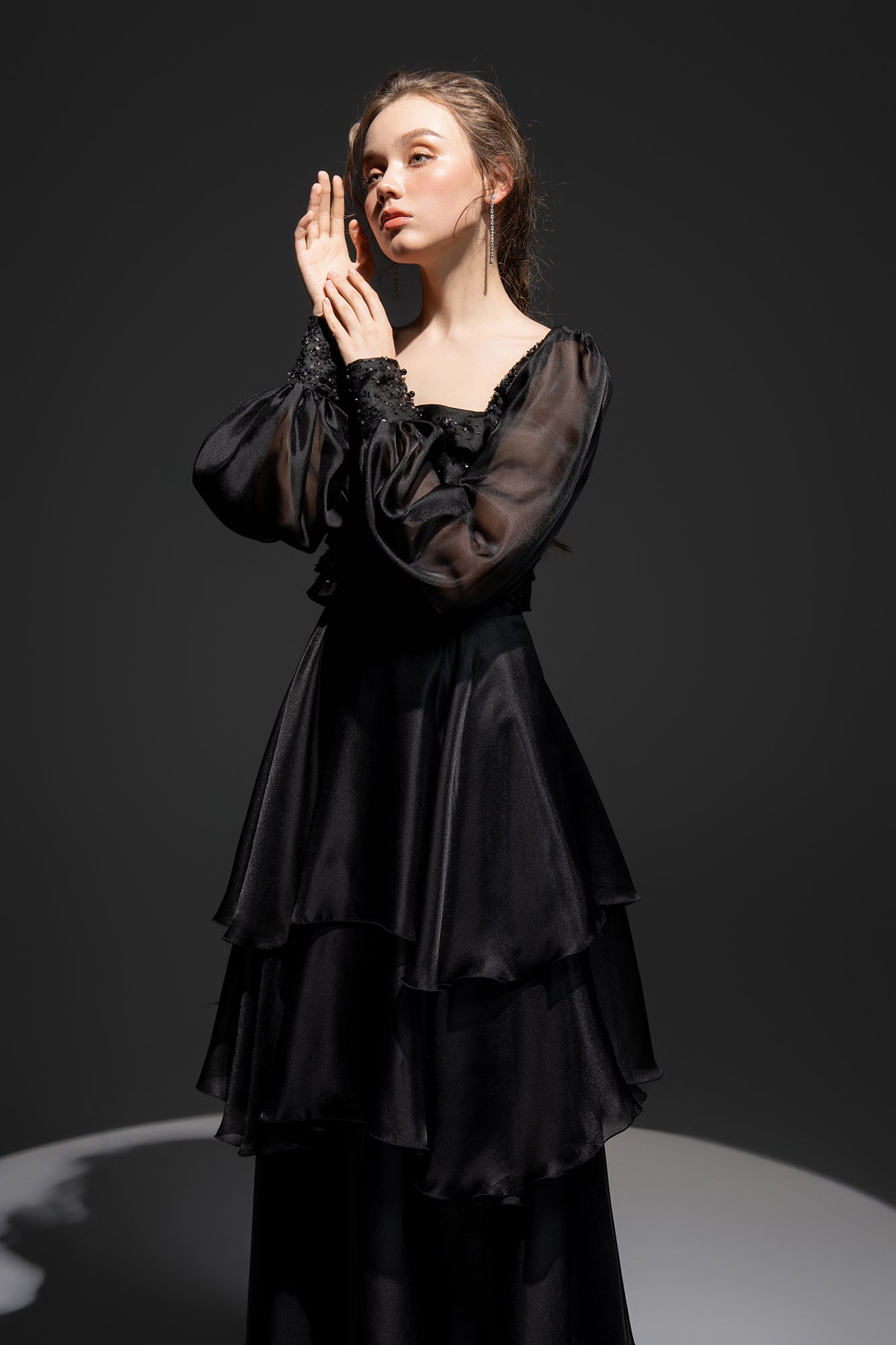 Gazelle Shiny silk layered dress