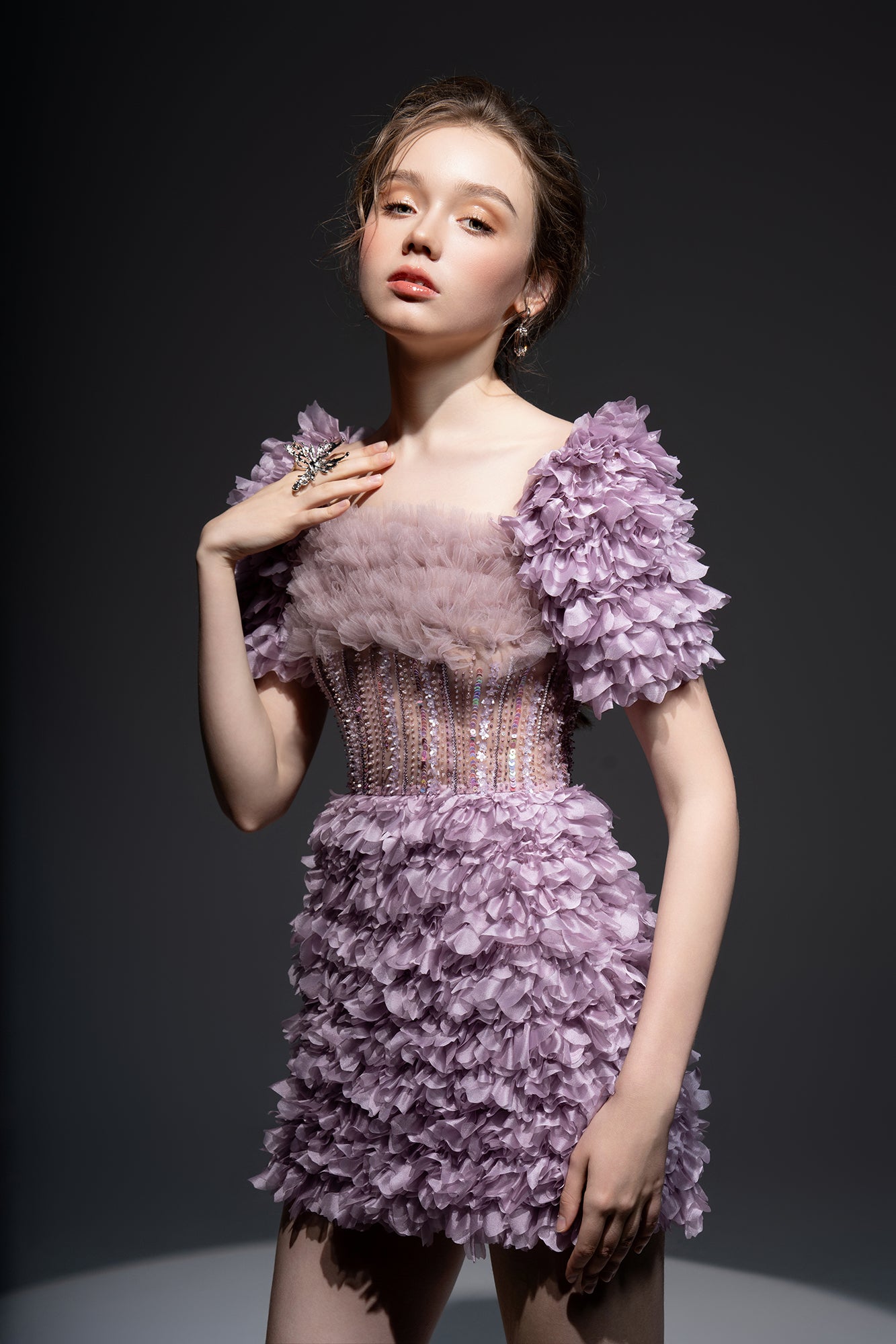 Leslie Tulle ruffles dress