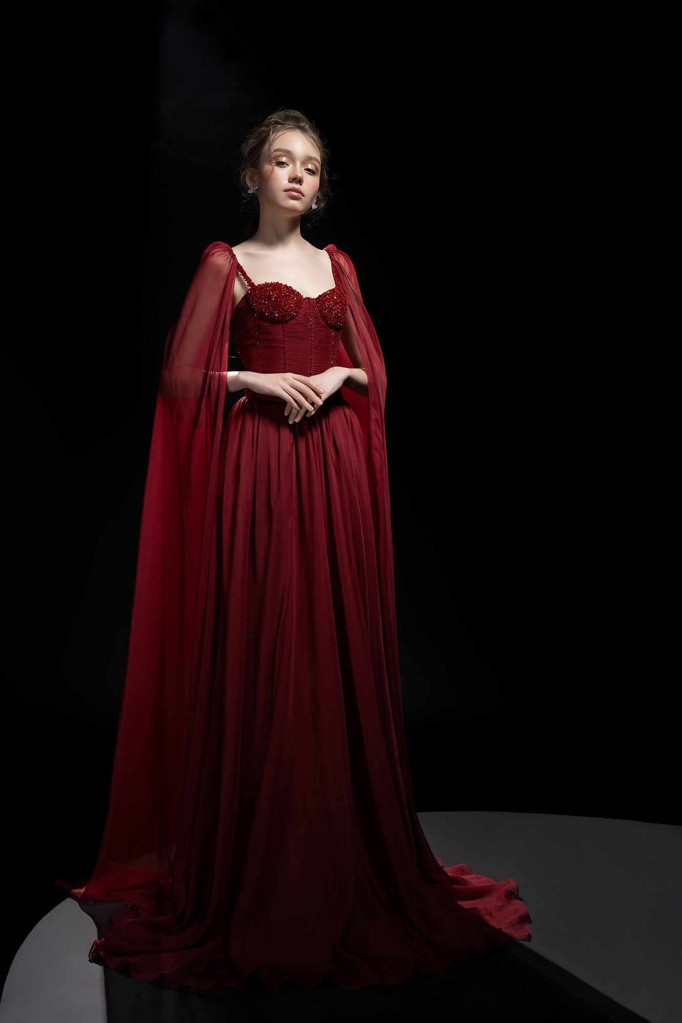 Esther Silk cape dress