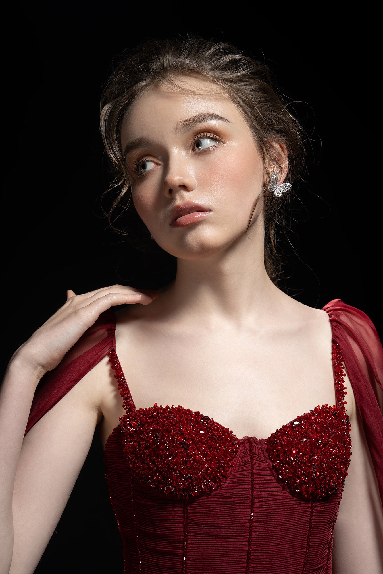 Esther Silk cape dress