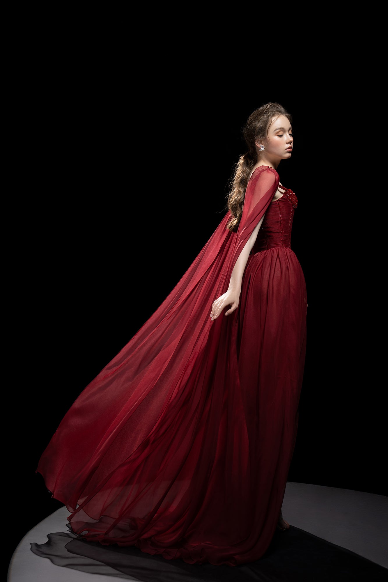 Esther Silk cape dress