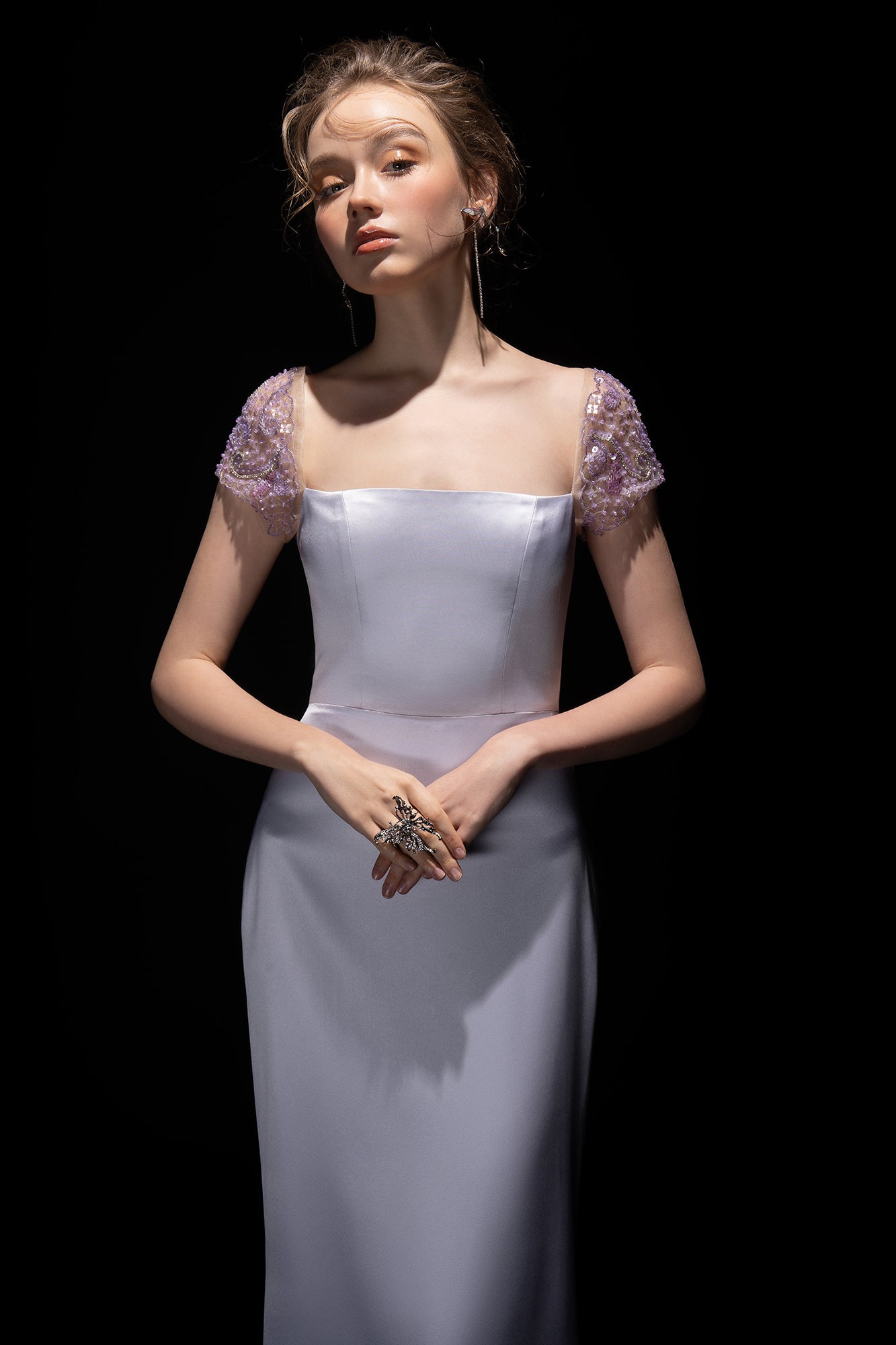 Cara Silk satin attached dress