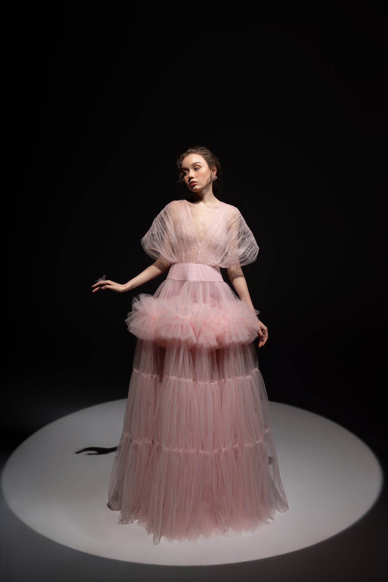 Cheryl Tulle cape dress