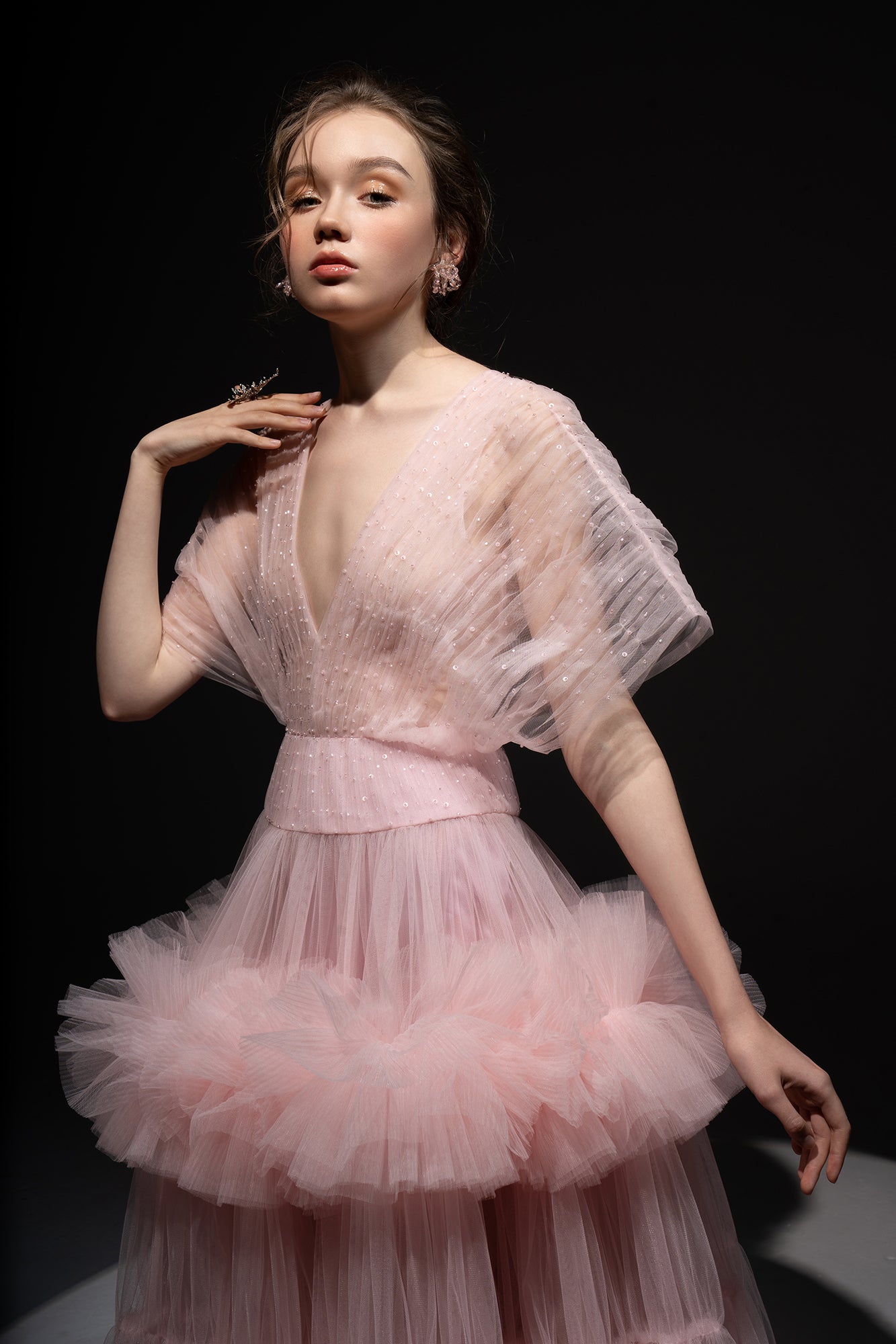 Cheryl Tulle cape dress