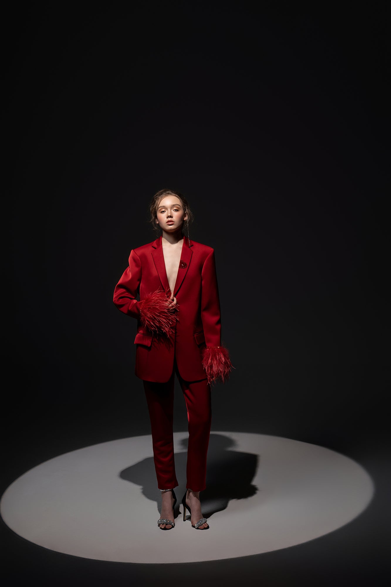 Kelly Taffeta feather blazer